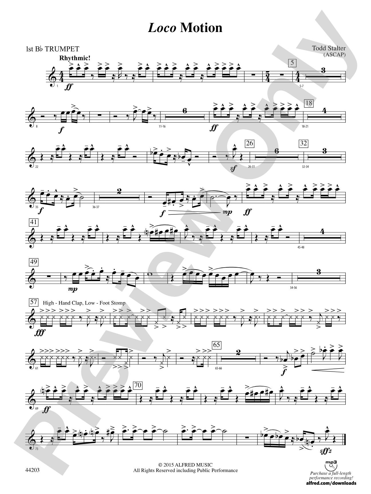 Loco Motion: 1st B-flat Trumpet