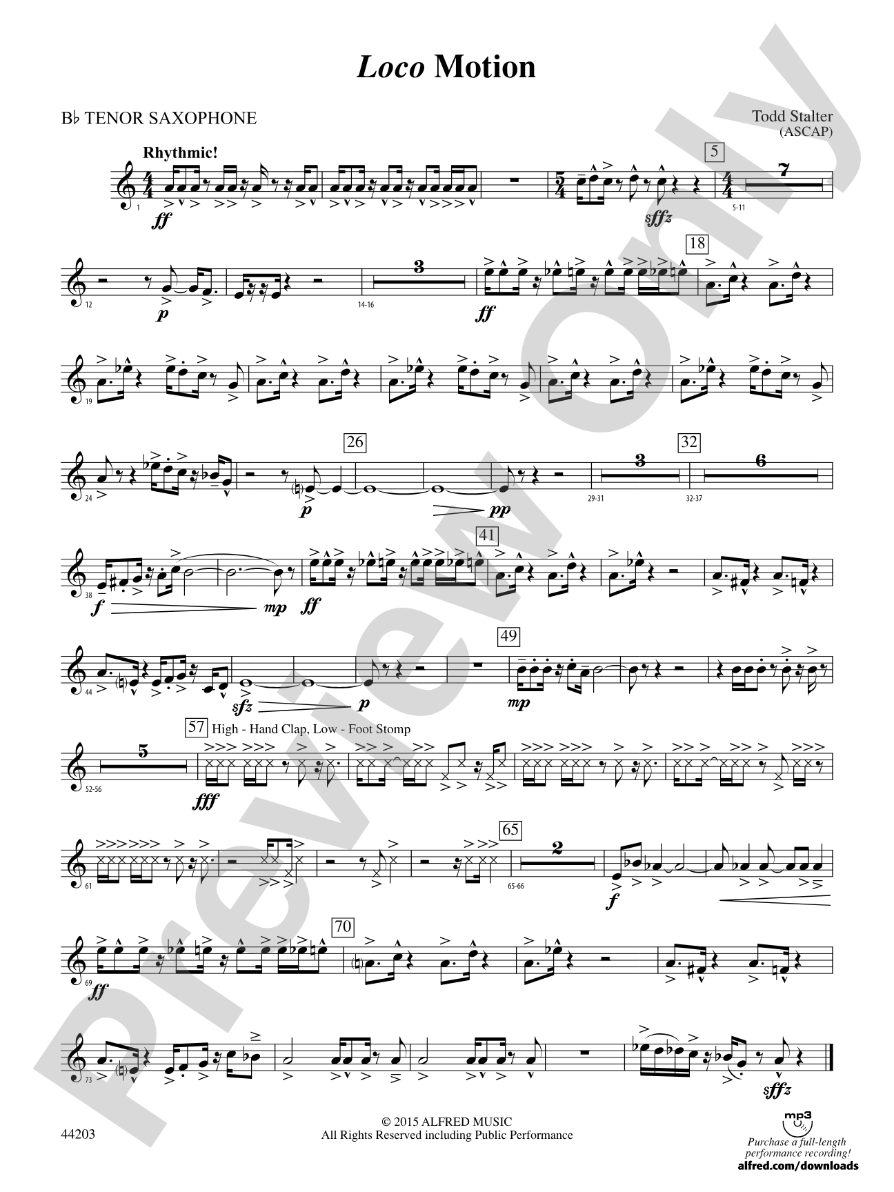 Loco Motion: B-flat Tenor Saxophone