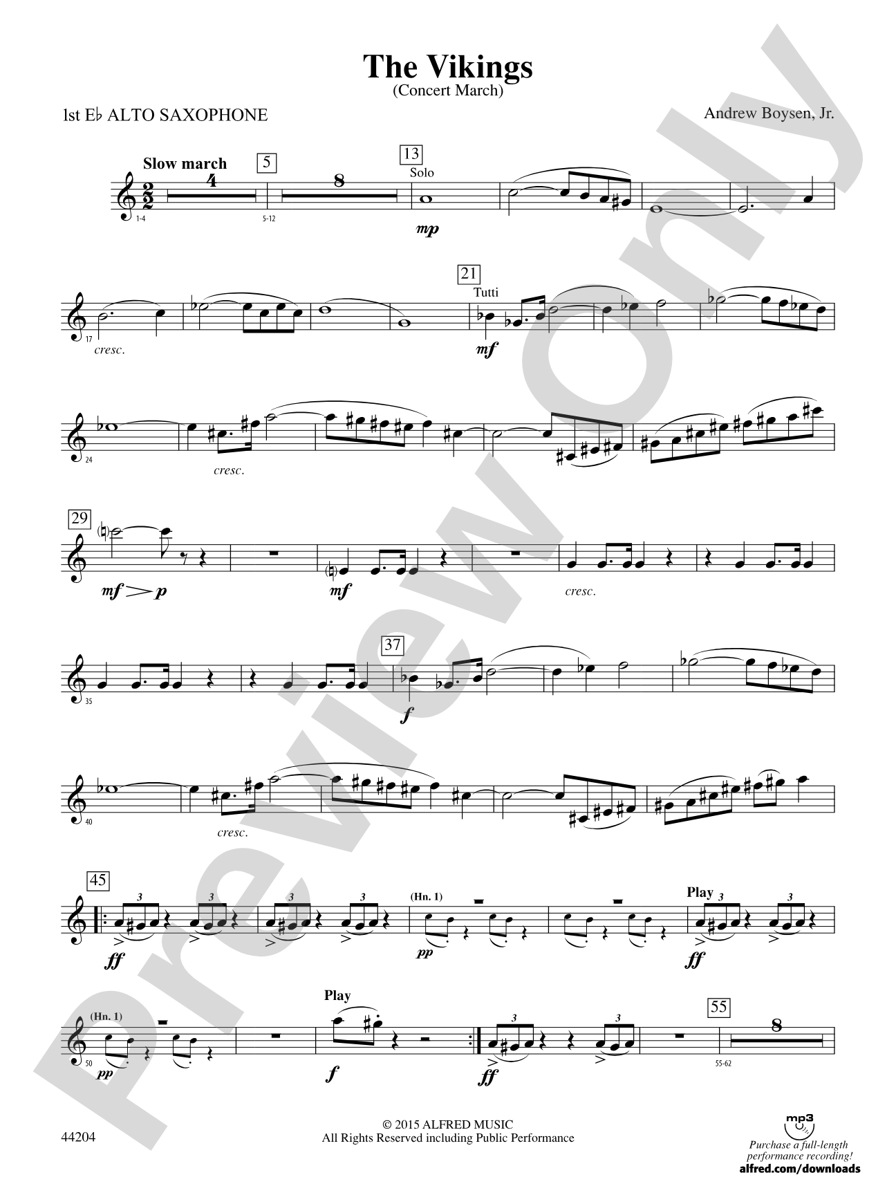 The Vikings: E-flat Alto Saxophone