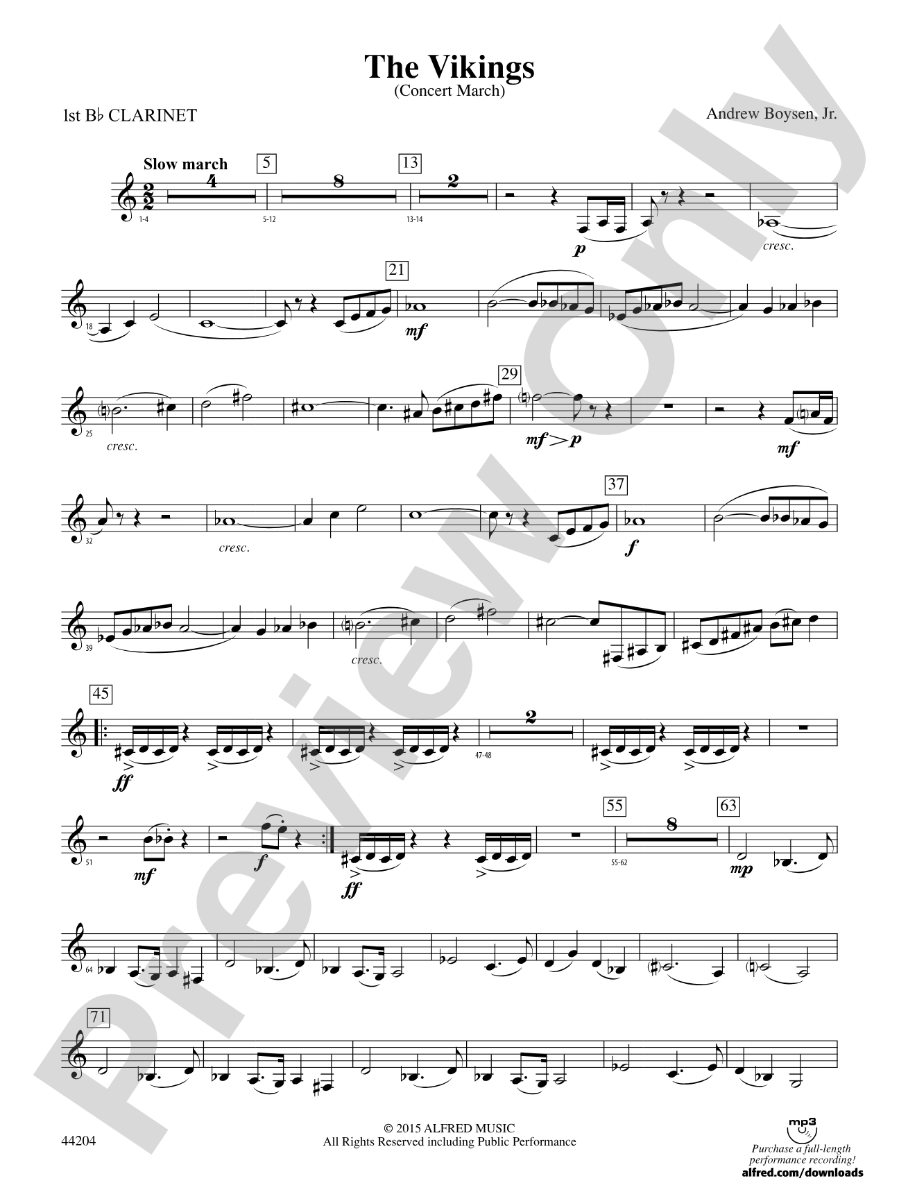 The Vikings: 1st B-flat Clarinet