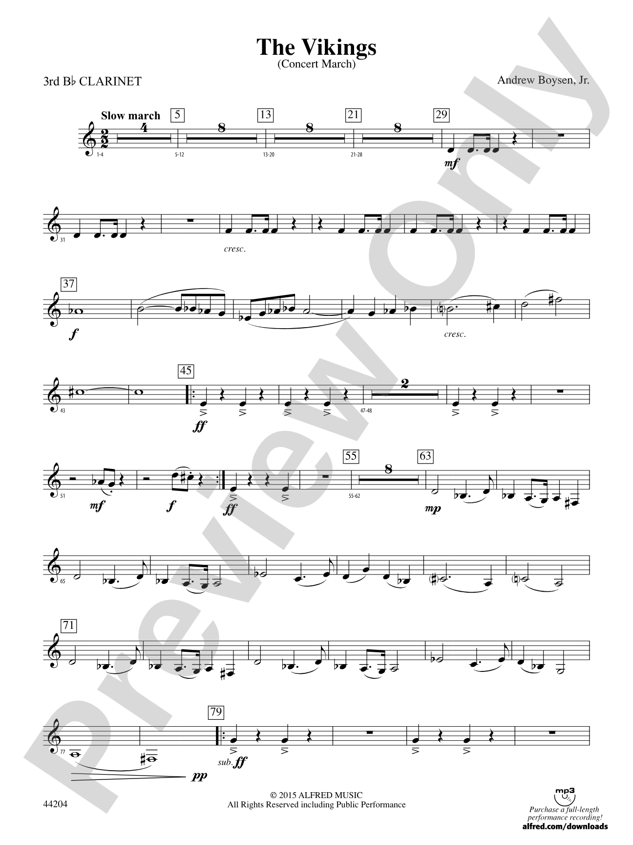 The Vikings: 3rd B-flat Clarinet
