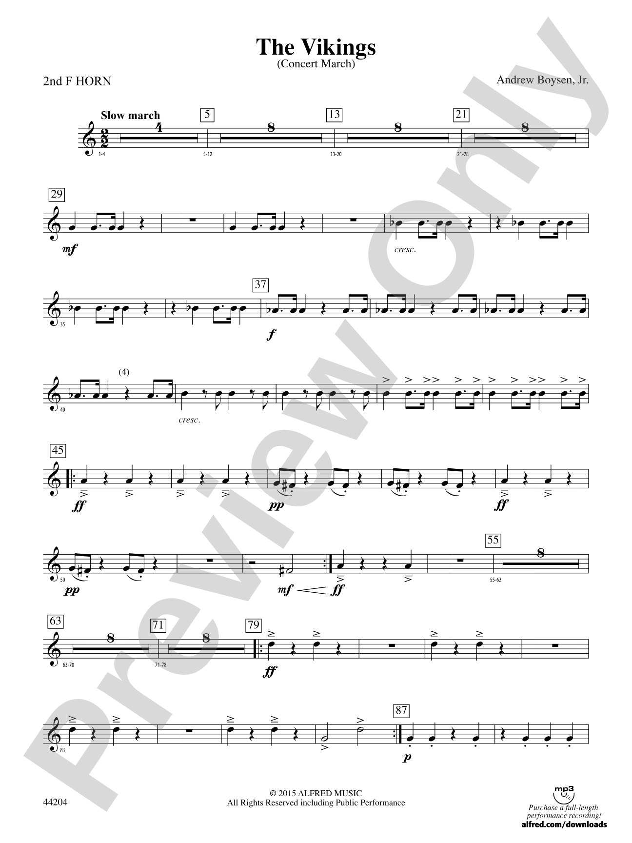 The Vikings: 2nd F Horn