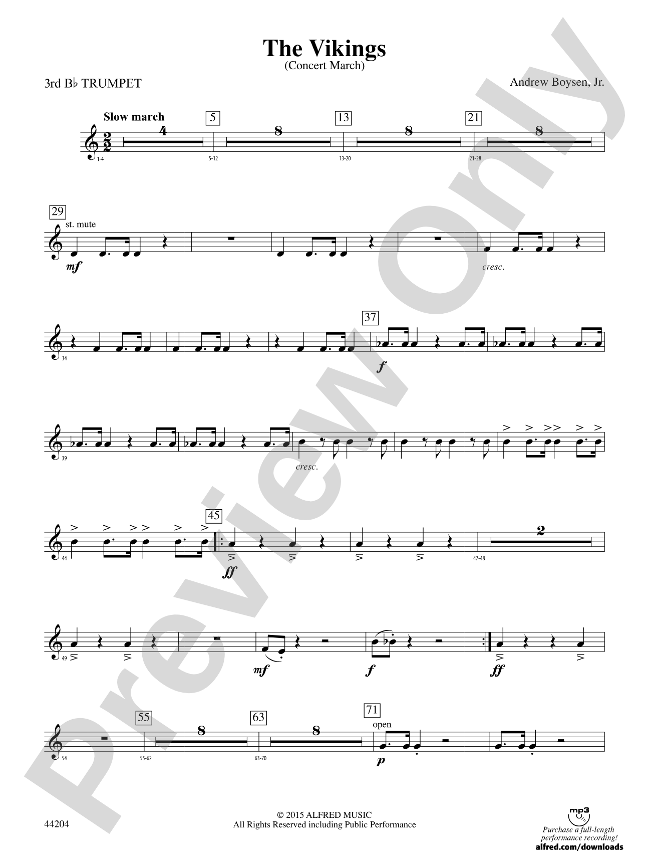 The Vikings: 3rd B-flat Trumpet