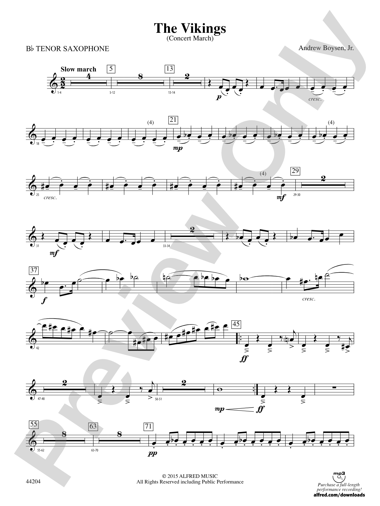 The Vikings: B-flat Tenor Saxophone
