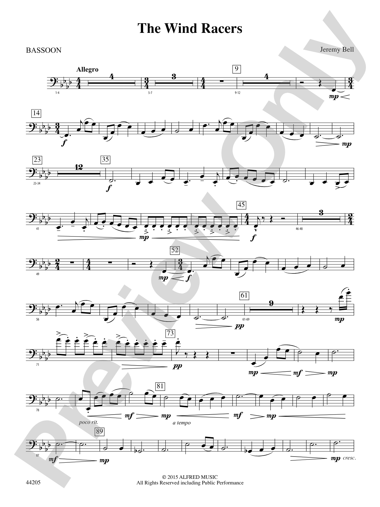 The Wind Racers: Bassoon