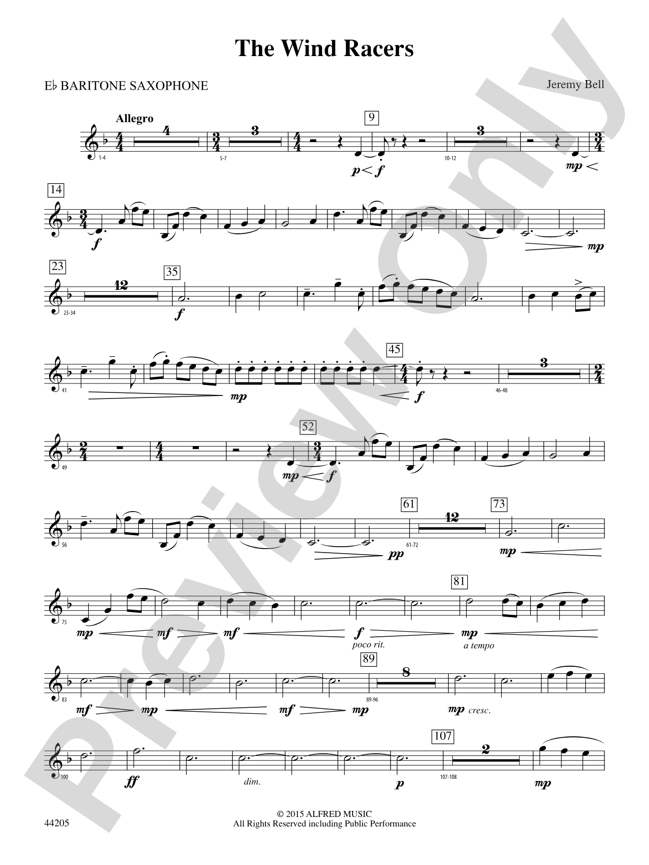 The Wind Racers: E-flat Baritone Saxophone