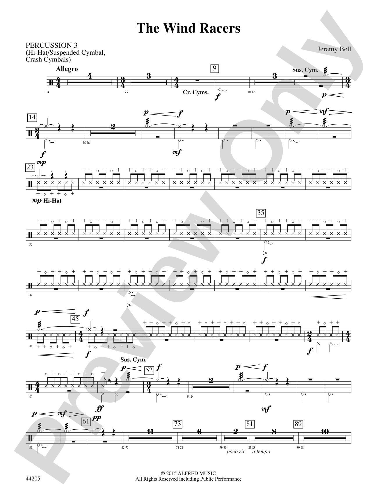 The Wind Racers: 3rd Percussion