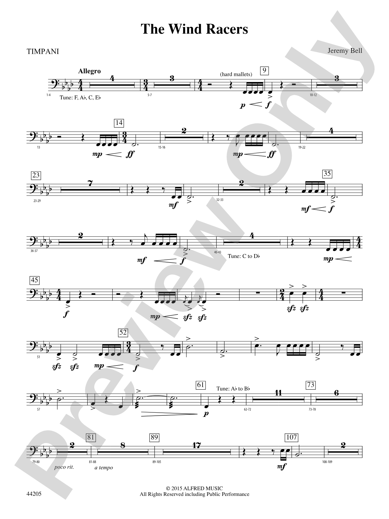The Wind Racers: Timpani