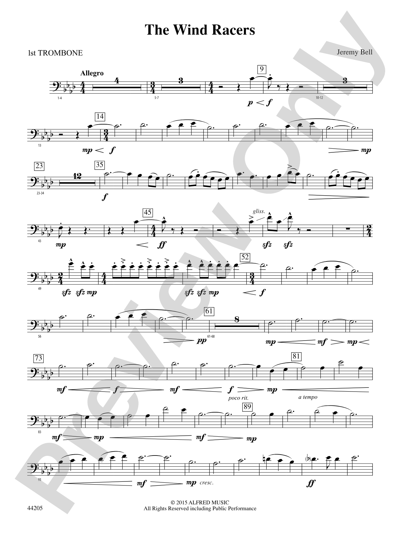 The Wind Racers: 1st Trombone