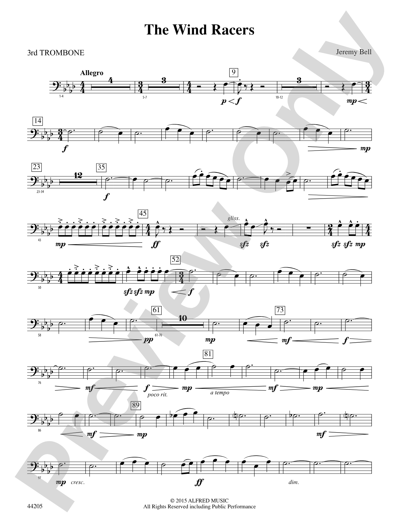 The Wind Racers: 3rd Trombone