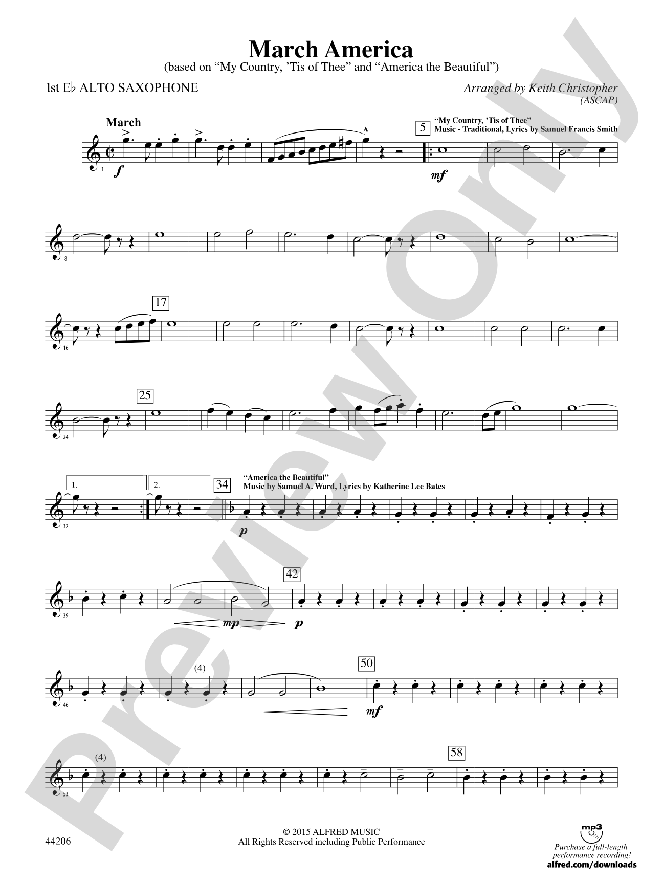 March America: E-flat Alto Saxophone