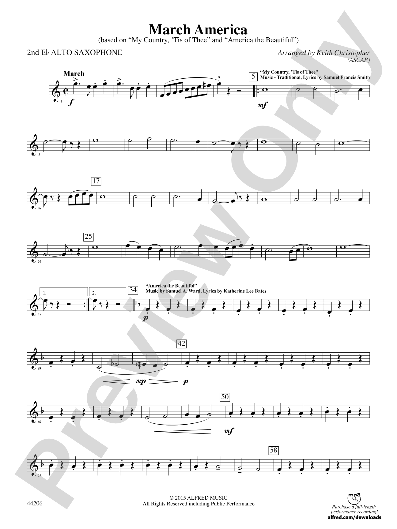 March America: 2nd E-flat Alto Saxophone