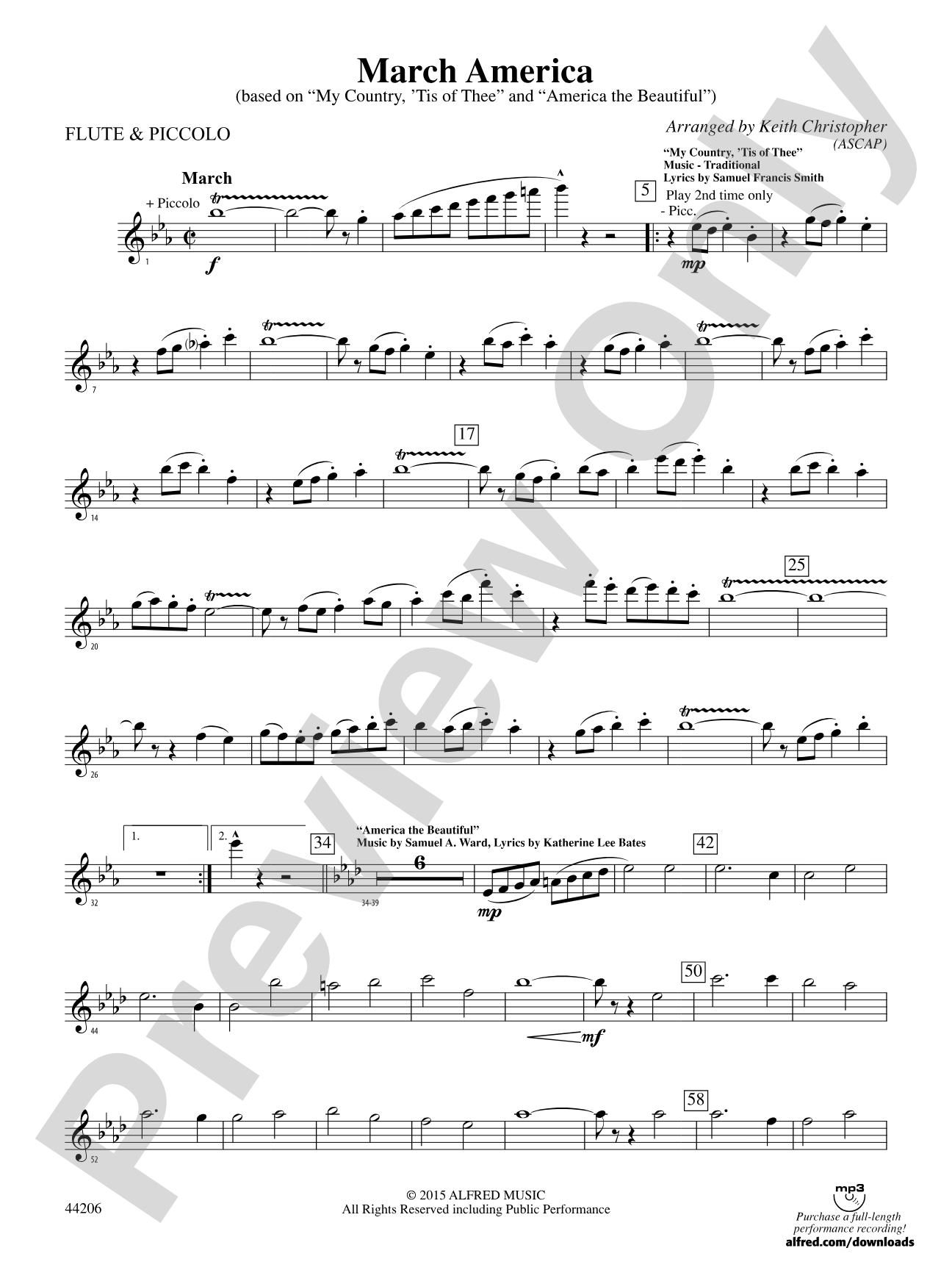 March America: Flute