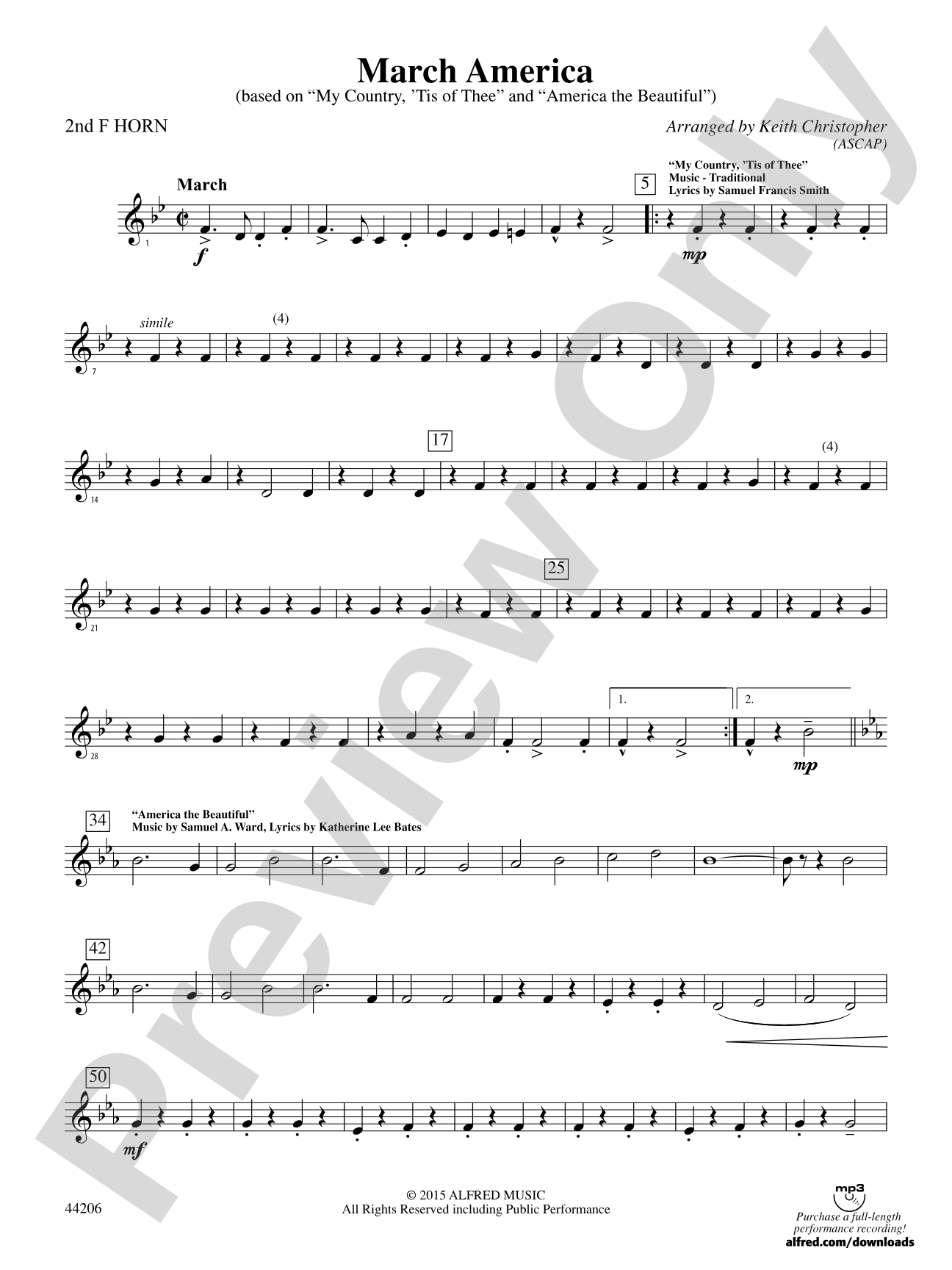 March America: 2nd F Horn