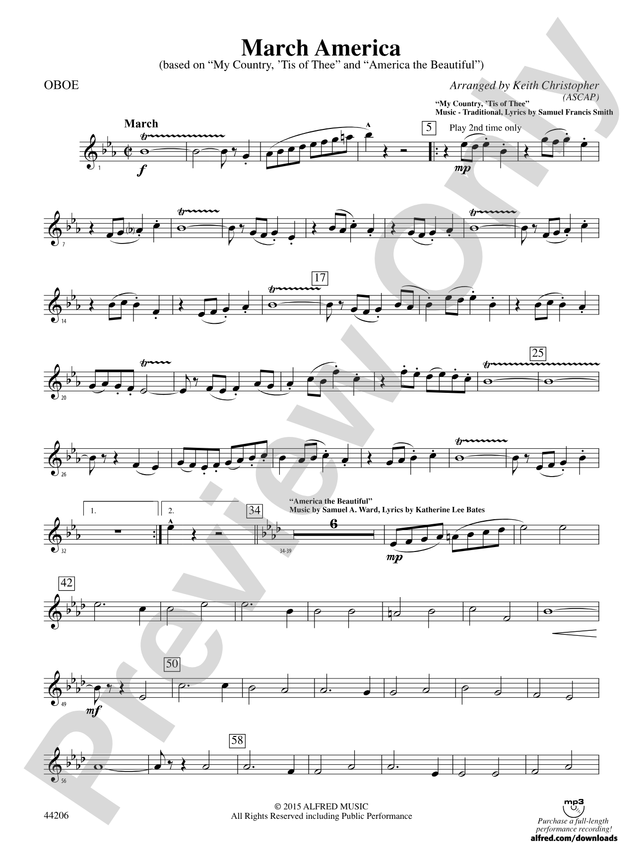 March America: Oboe