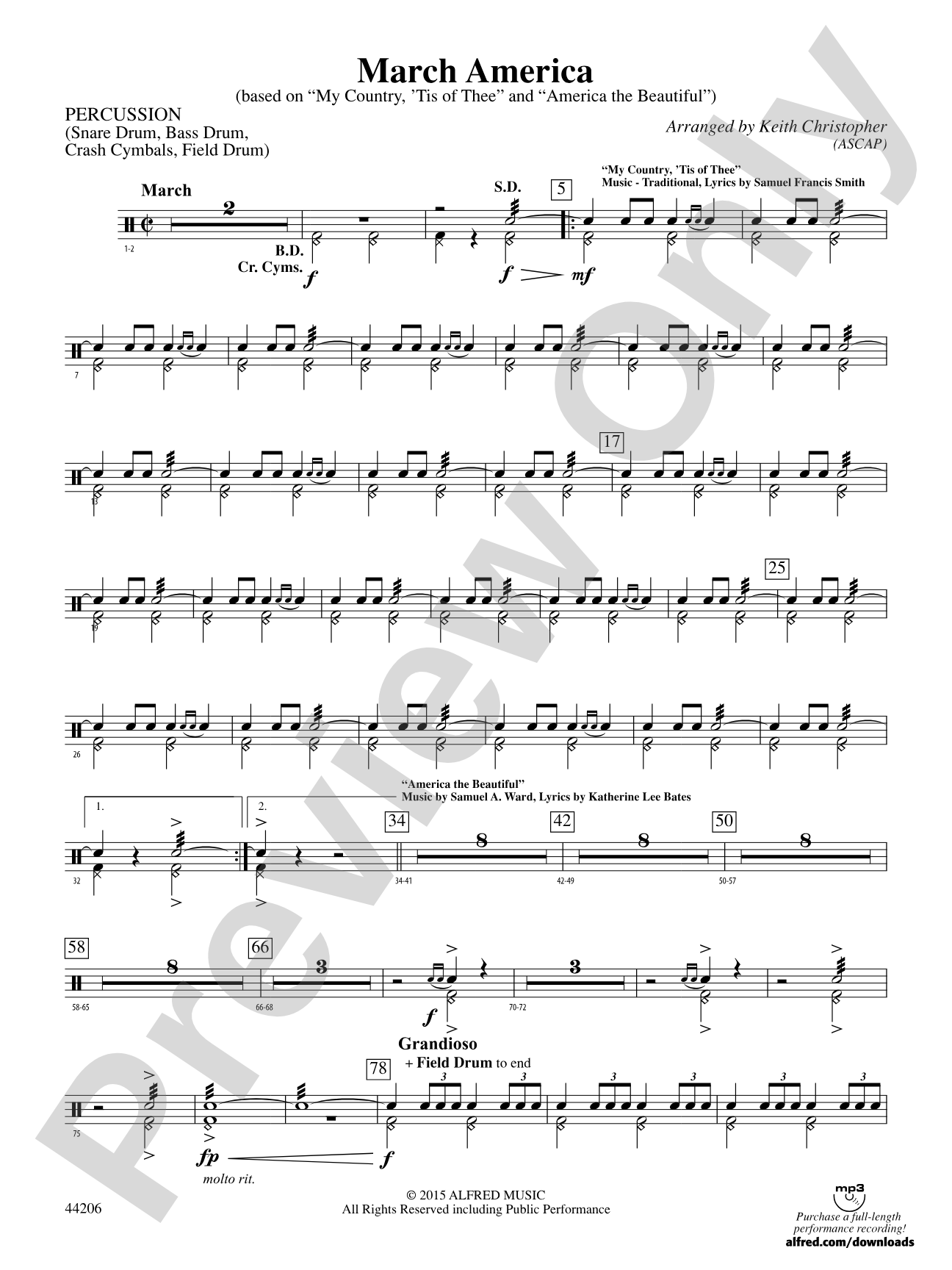 March America: 1st Percussion