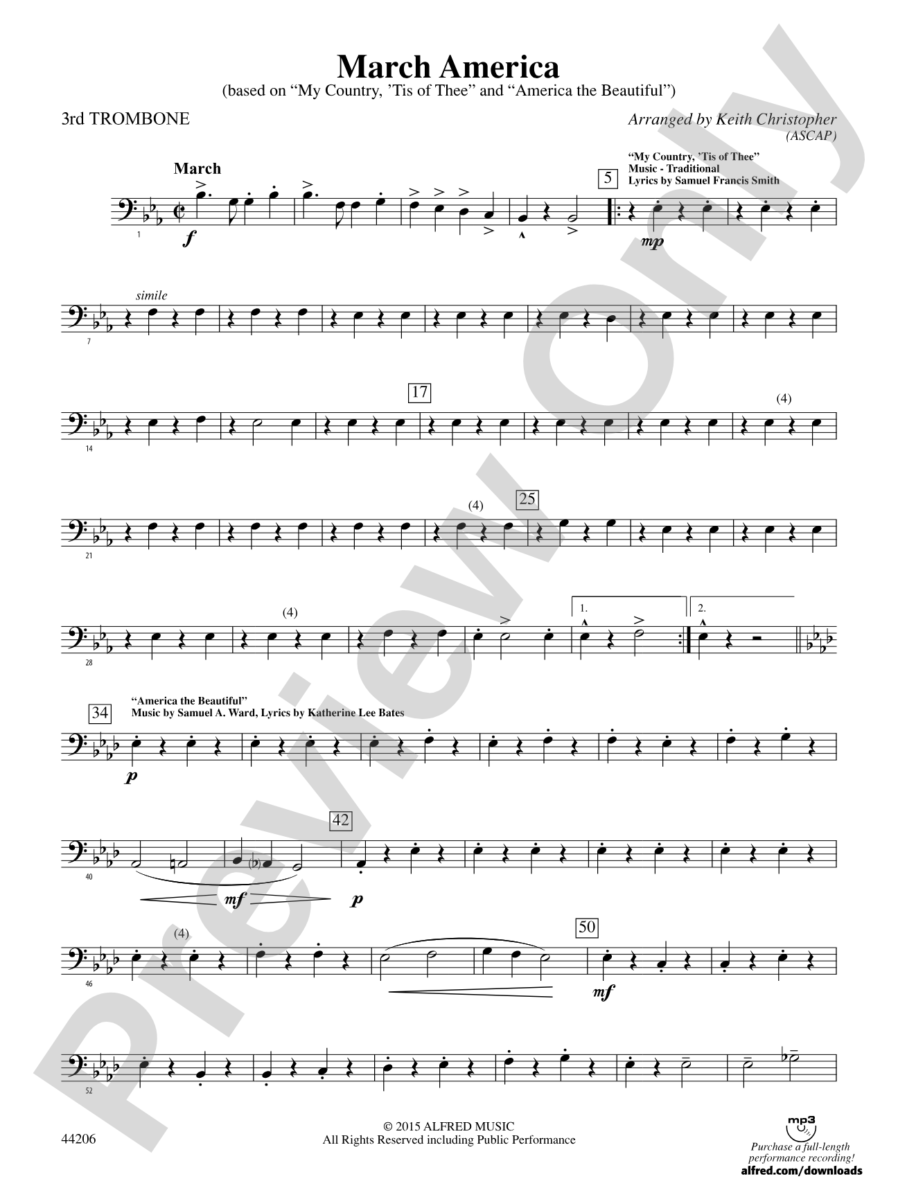 March America: 3rd Trombone