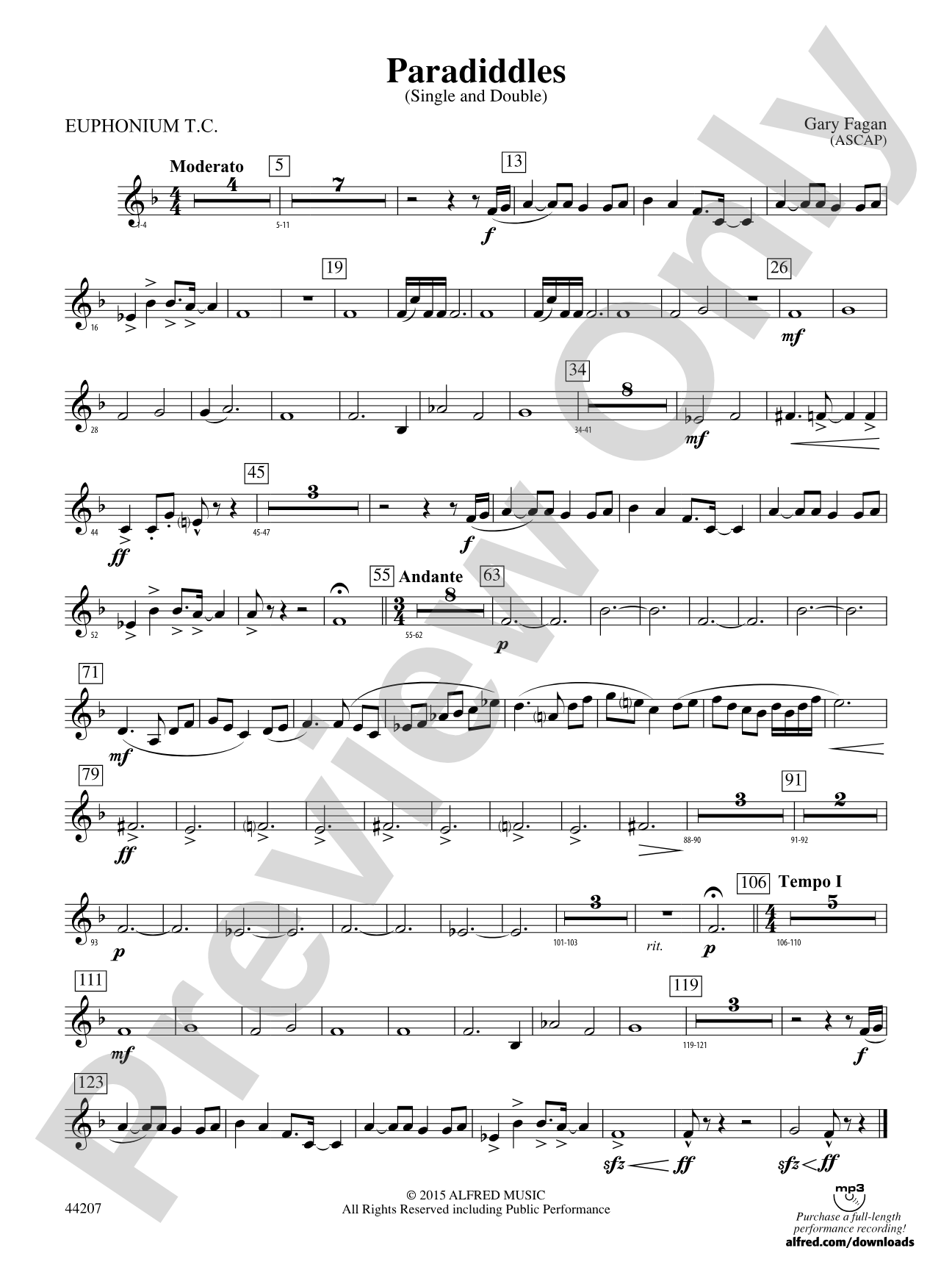 Paradiddles: Baritone T.C.
