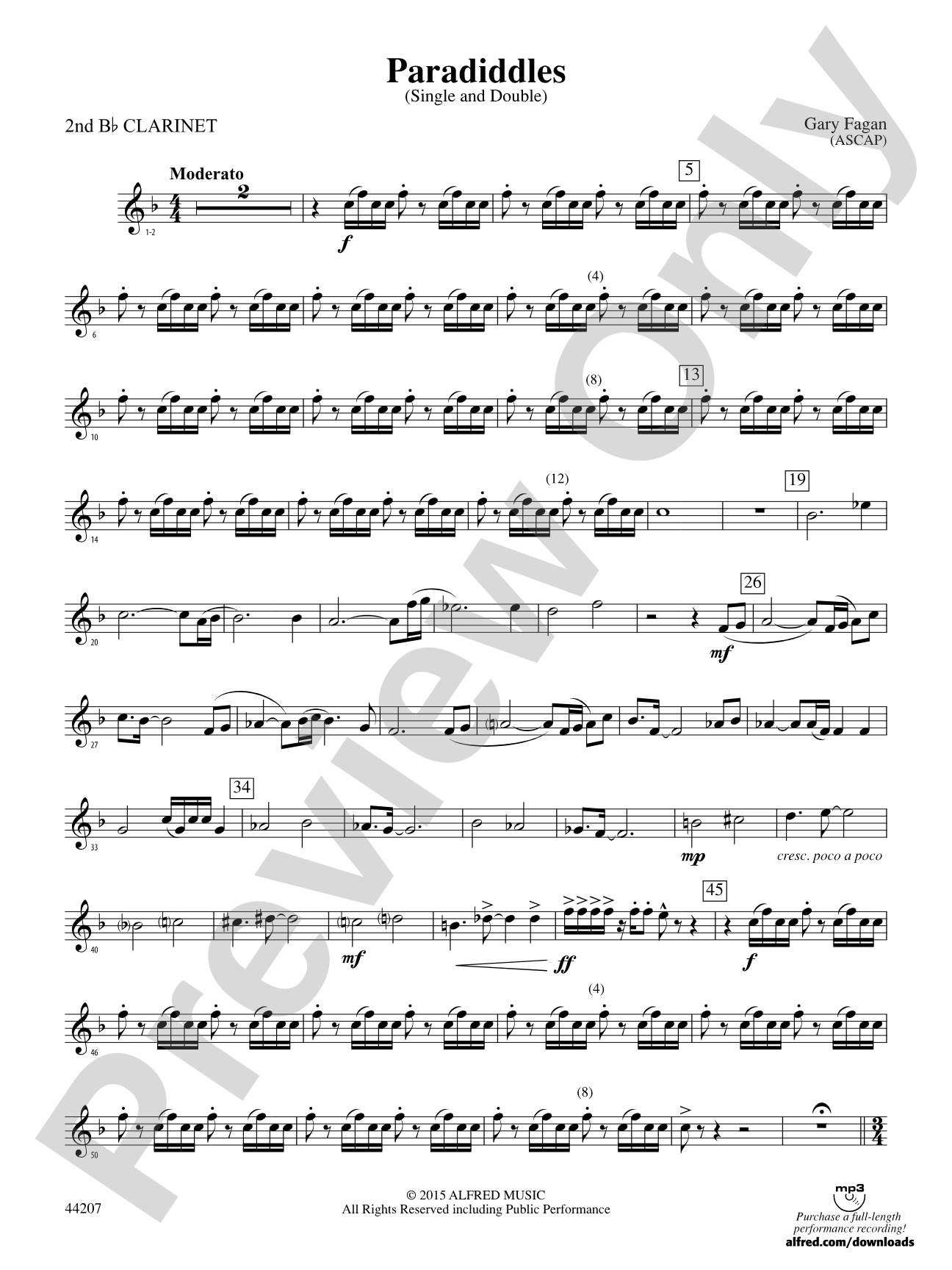Paradiddles: 2nd B-flat Clarinet