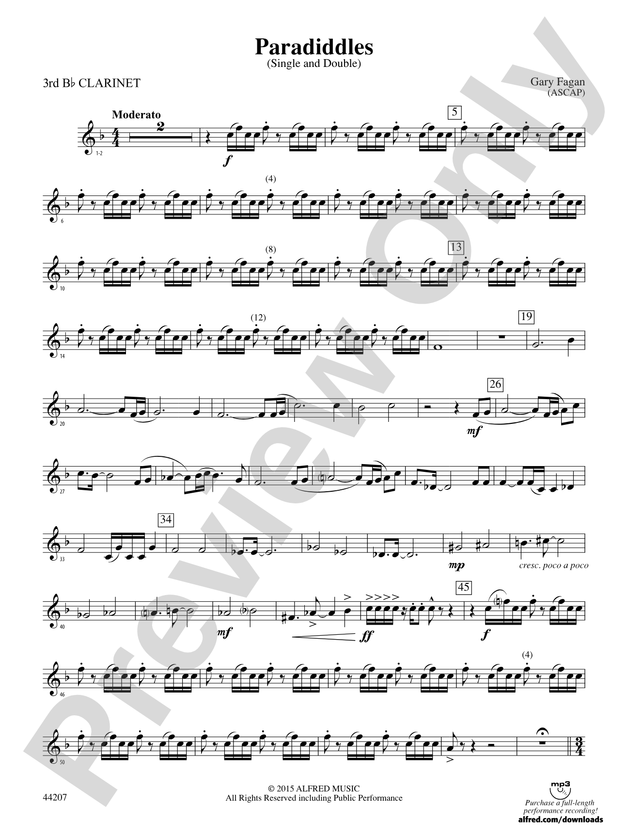 Paradiddles: 3rd B-flat Clarinet