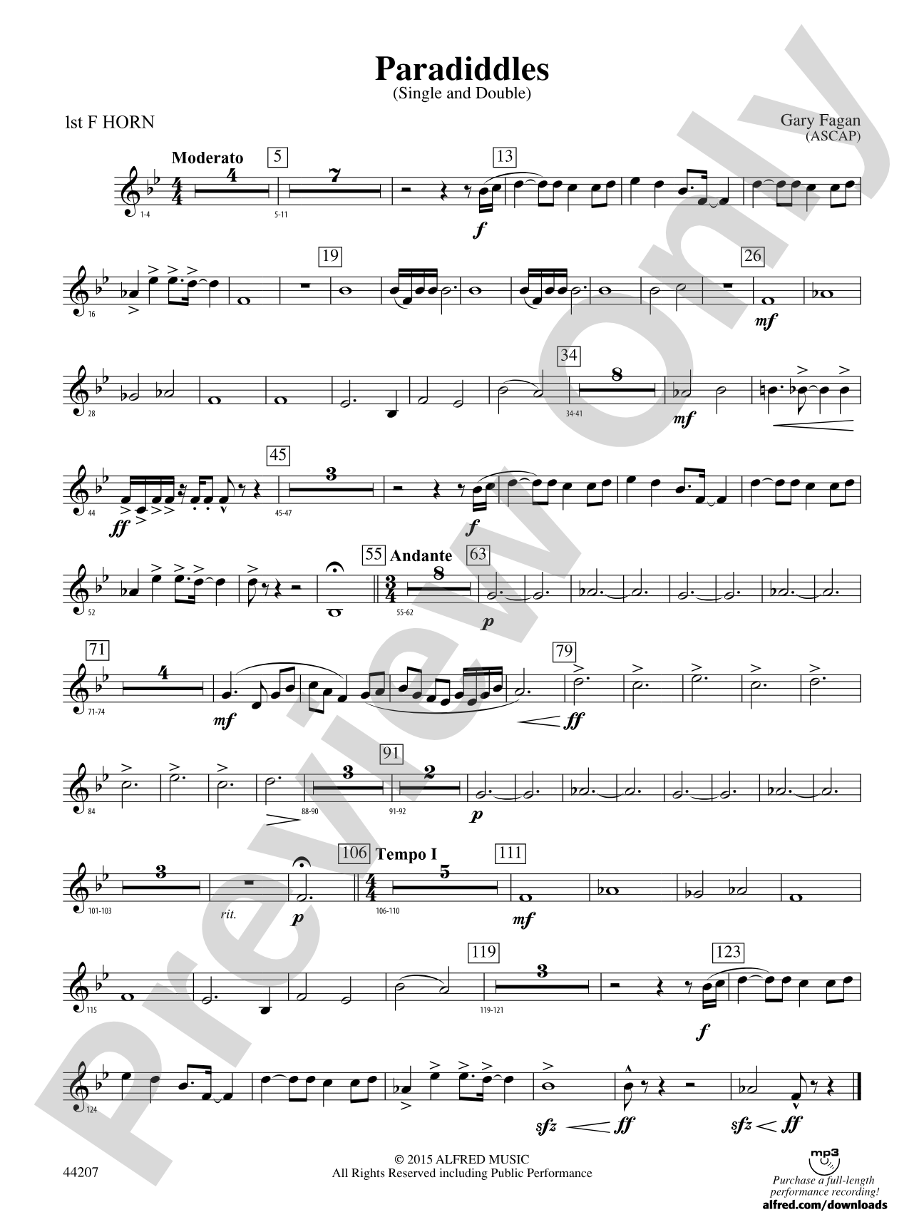 Paradiddles: 1st F Horn