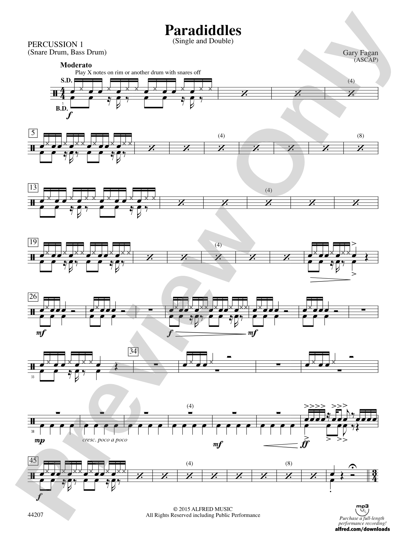 Paradiddles: 1st Percussion