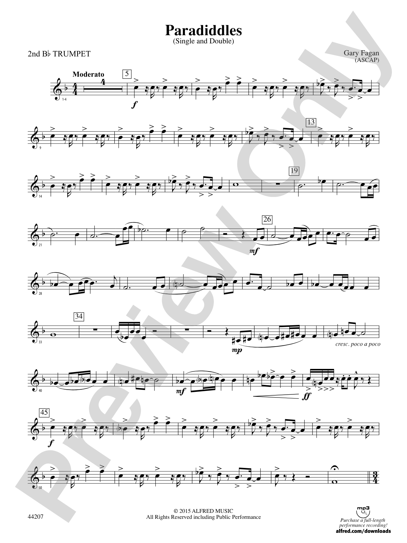 Paradiddles: 2nd B-flat Trumpet