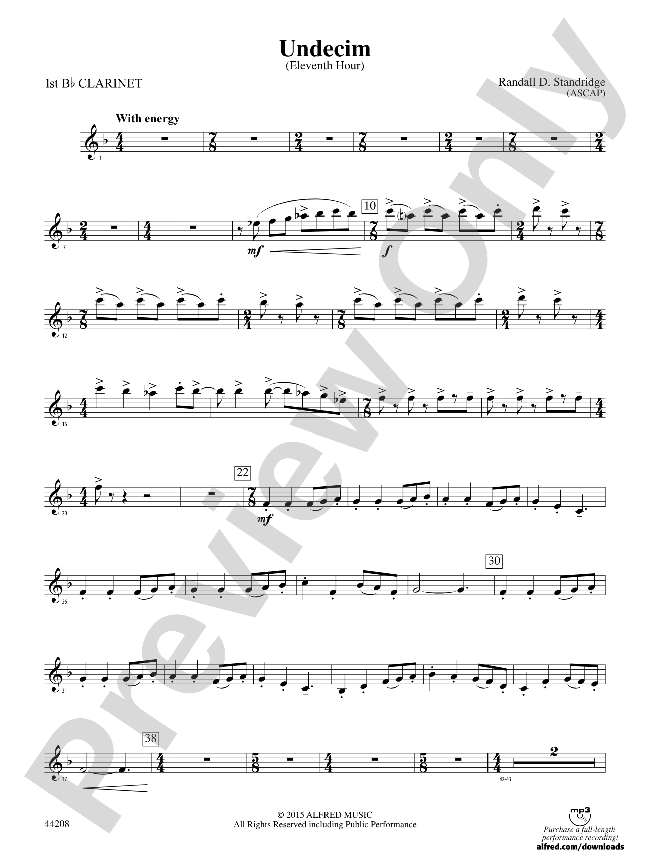 Undecim: 1st B-flat Clarinet