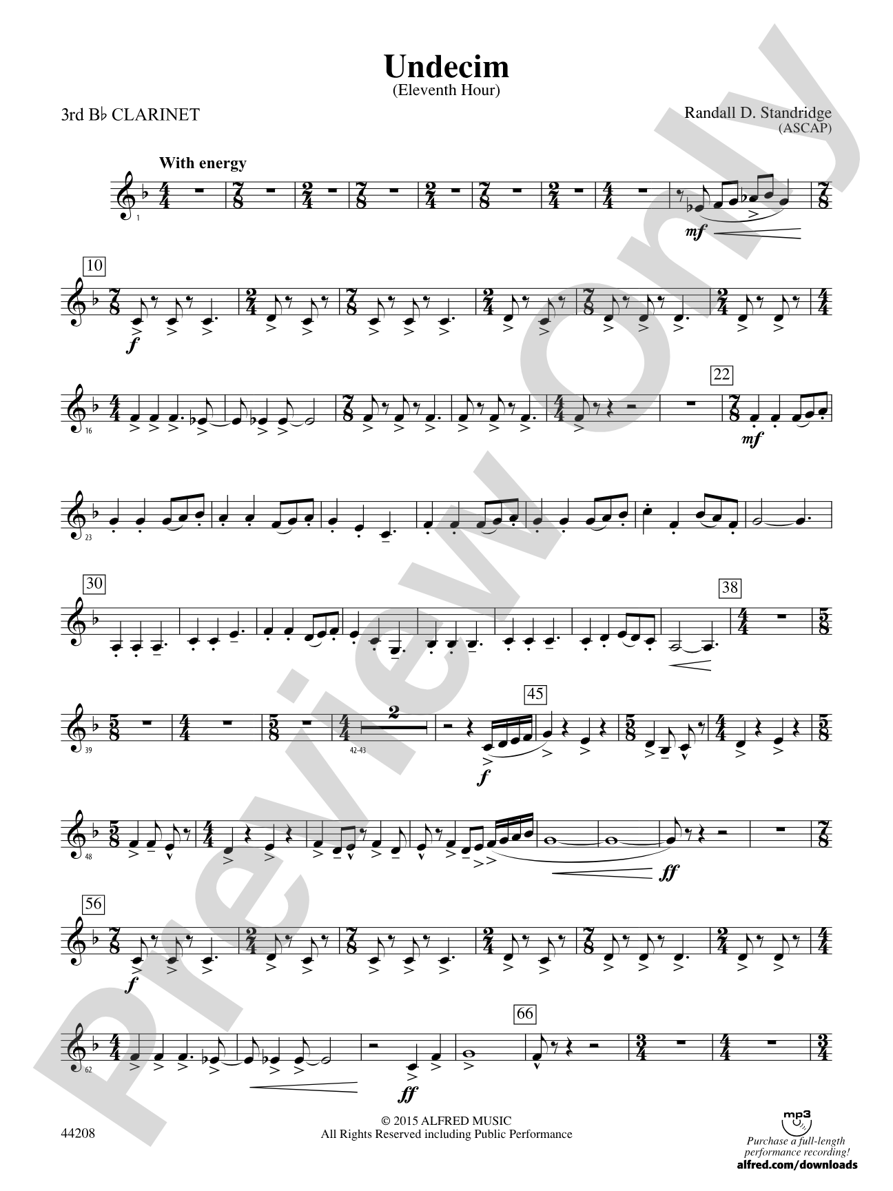 Undecim: 3rd B-flat Clarinet