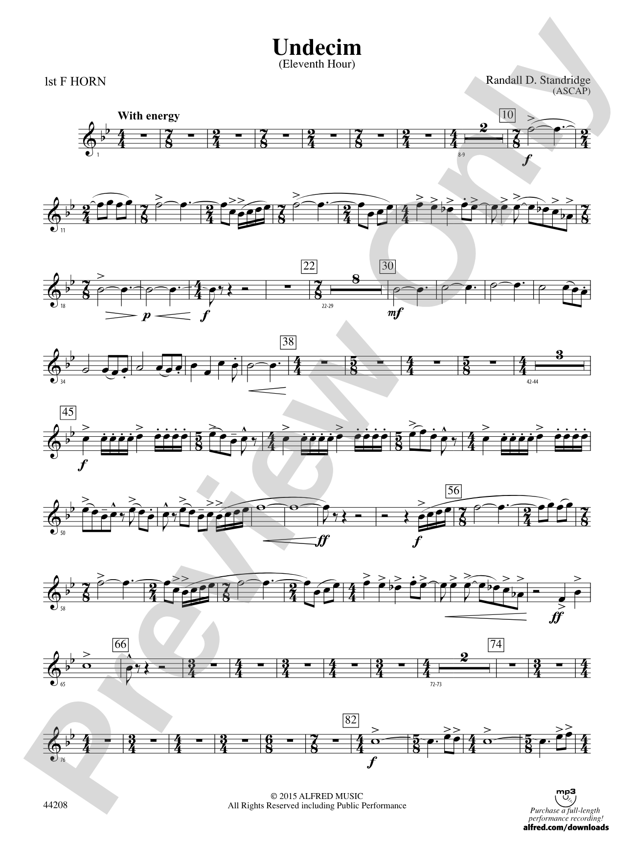 Undecim: 1st F Horn