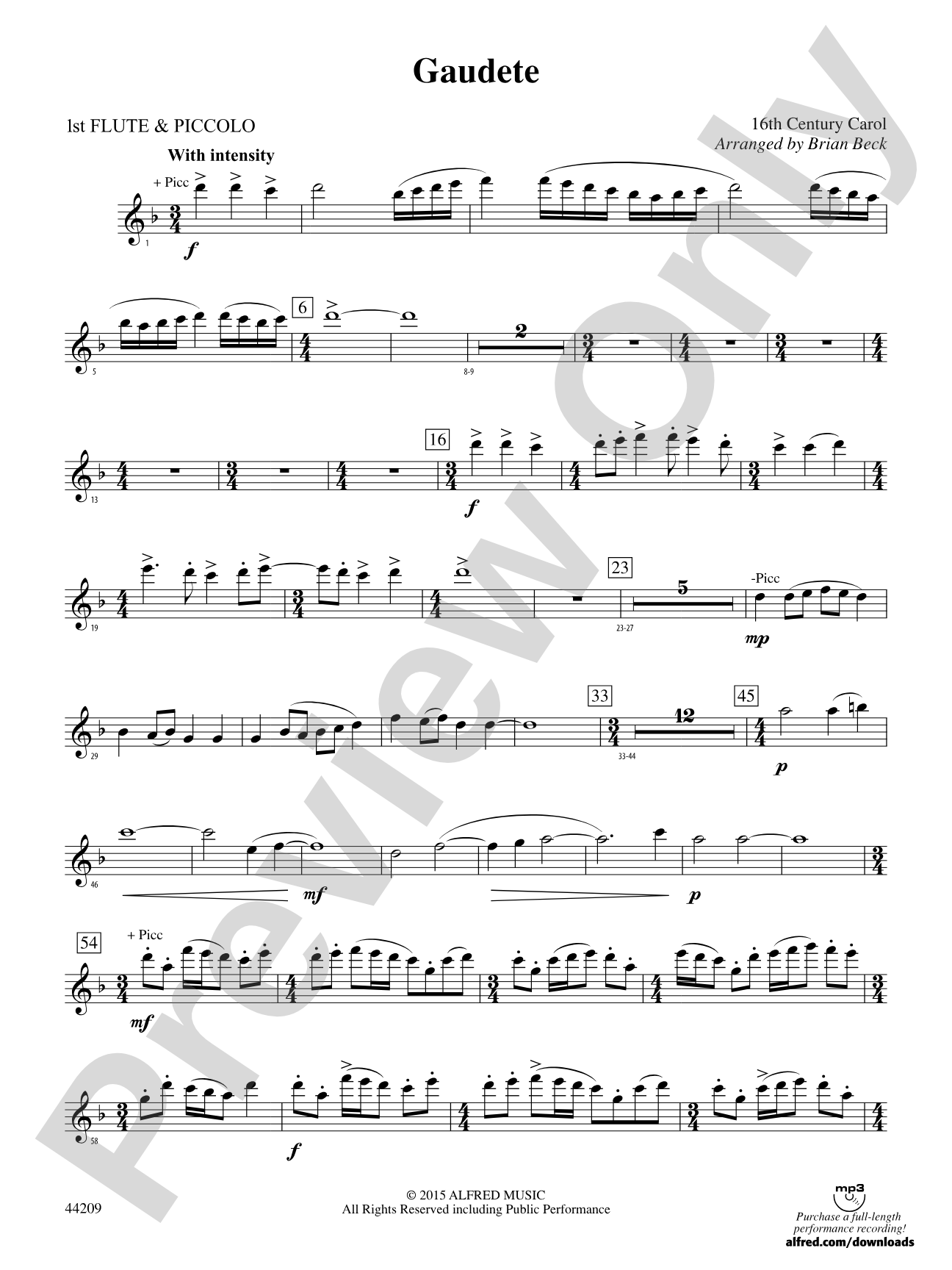 Gaudete: Flute