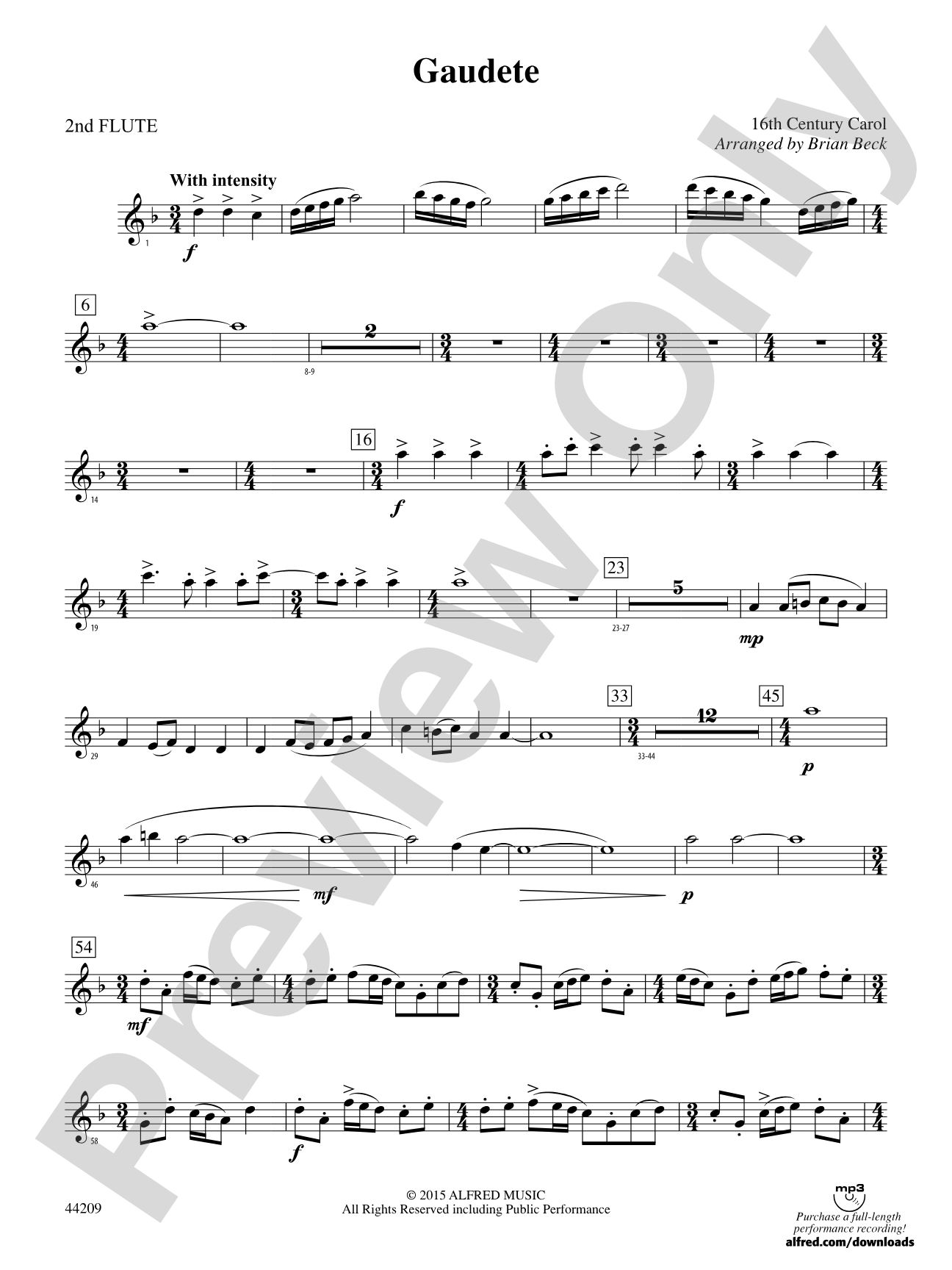 Gaudete: 2nd Flute