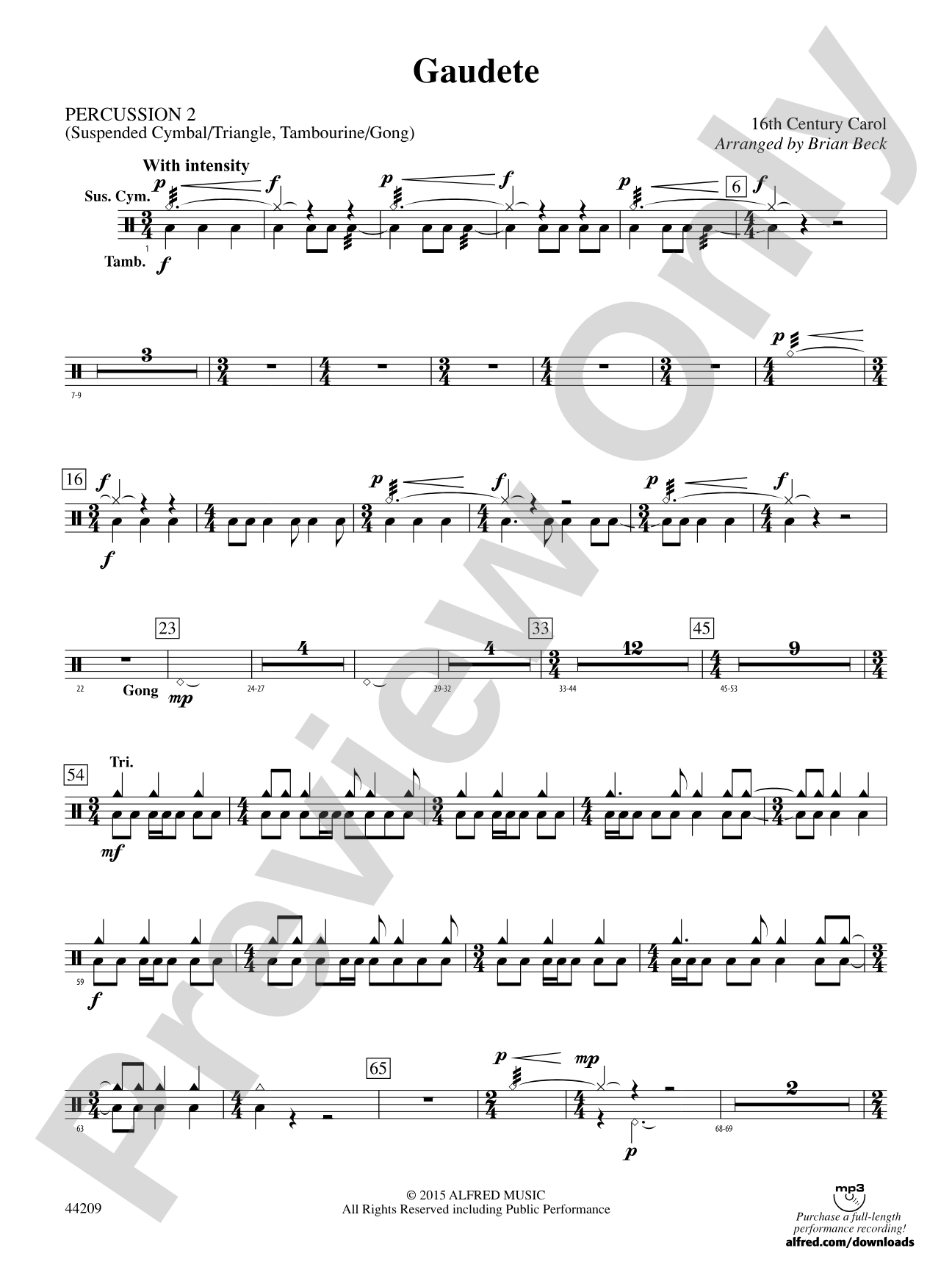 Gaudete: 2nd Percussion