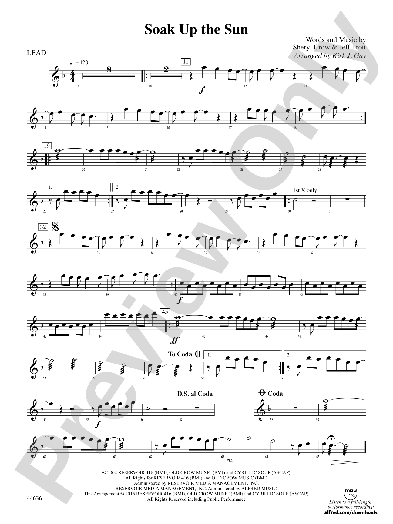 Soak Up the Sun: 1st Percussion