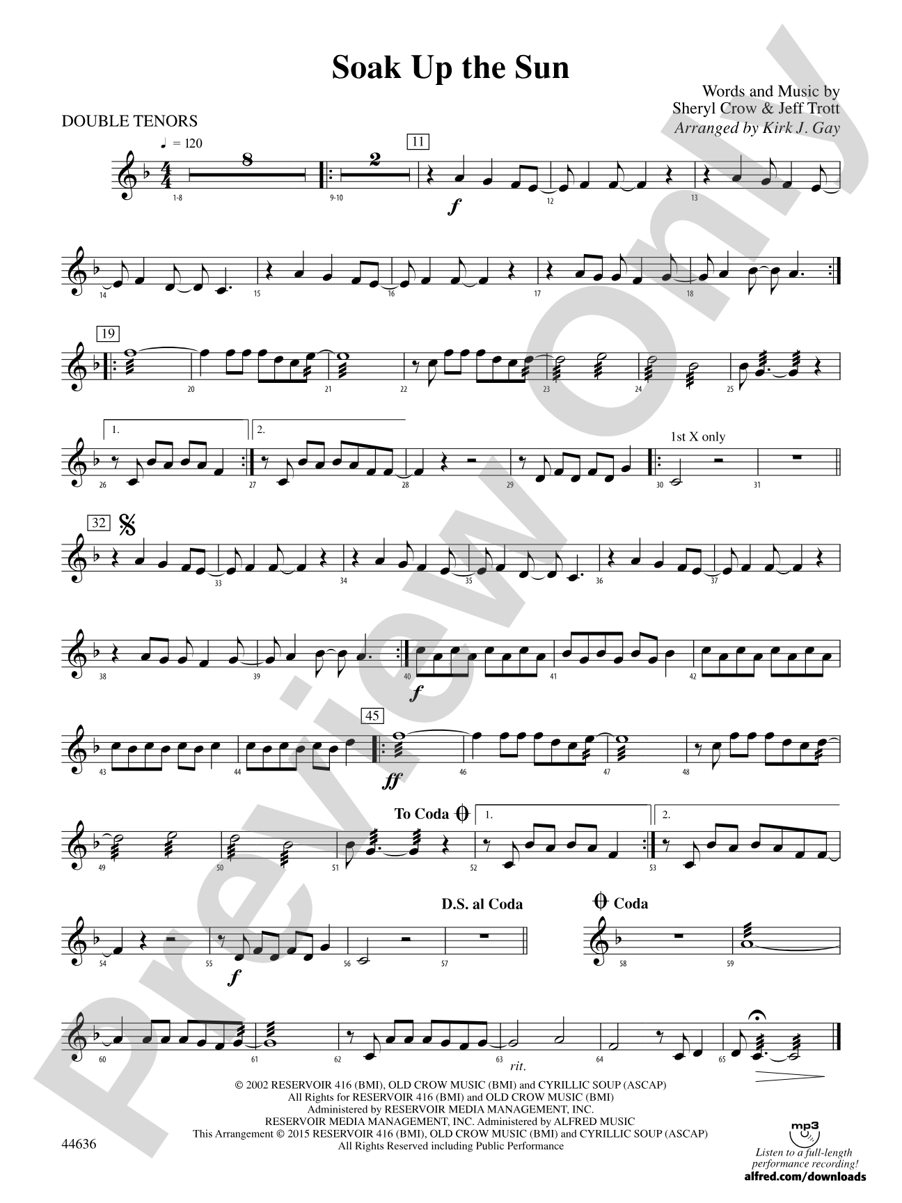 Soak Up the Sun: 2nd Percussion