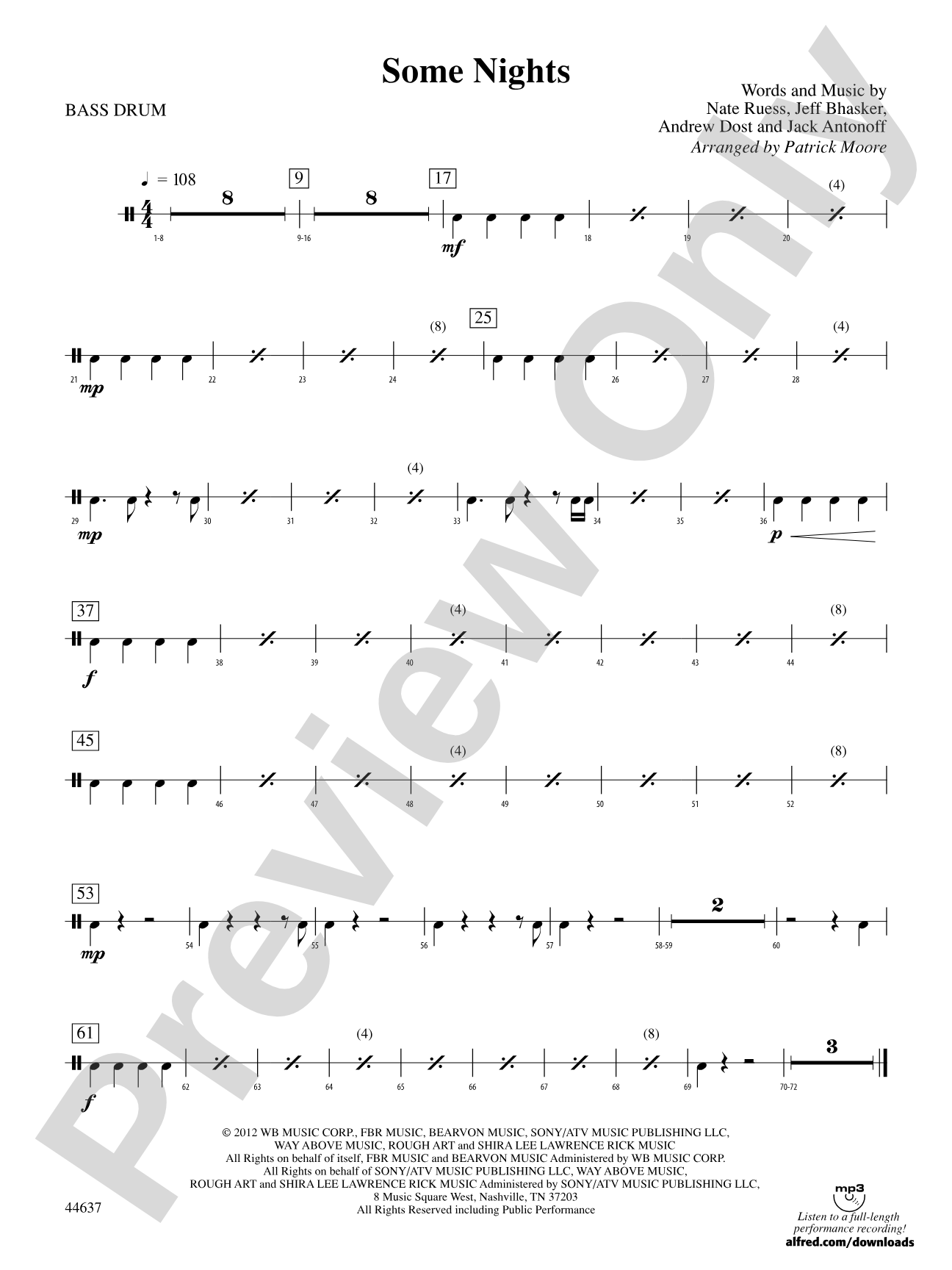Some Nights: Bass Drum