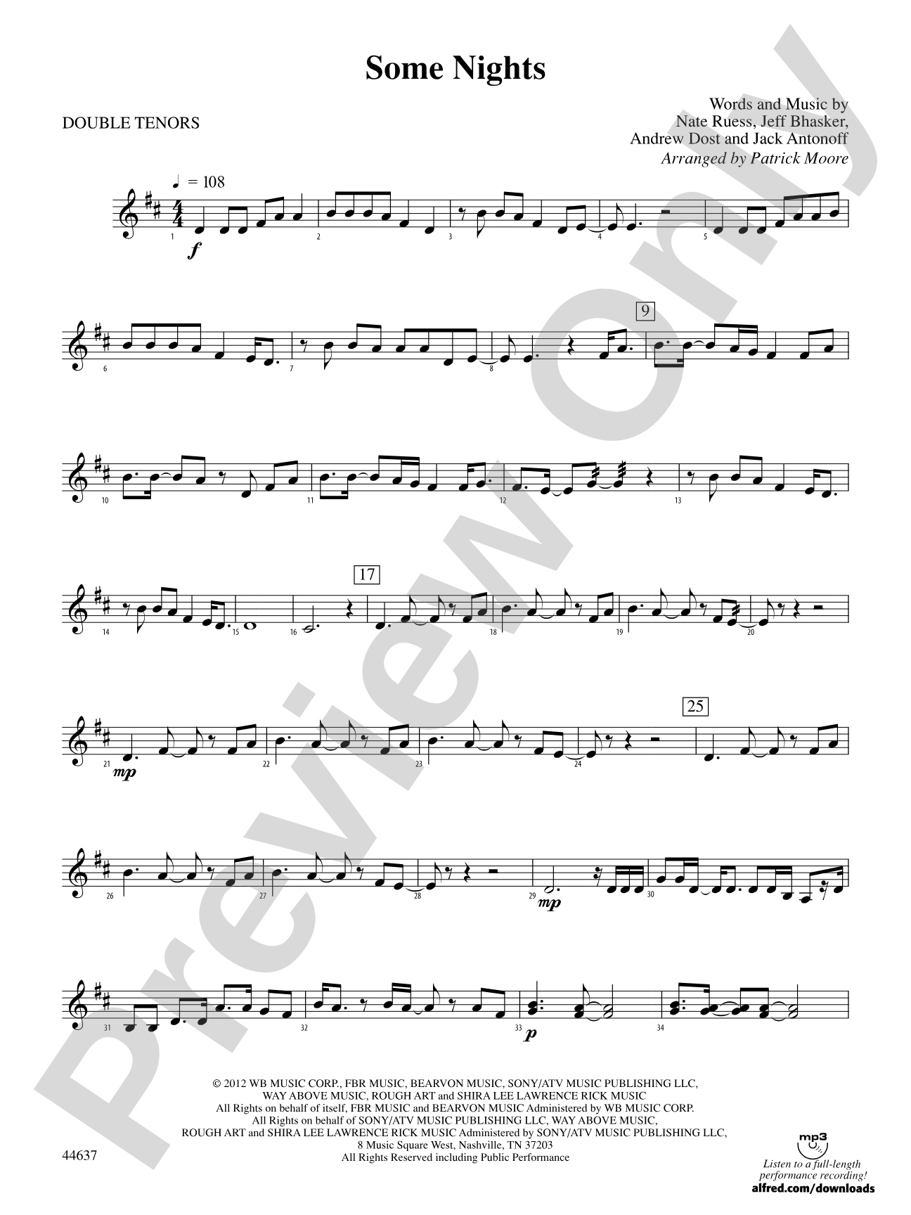 Some Nights: 2nd Percussion