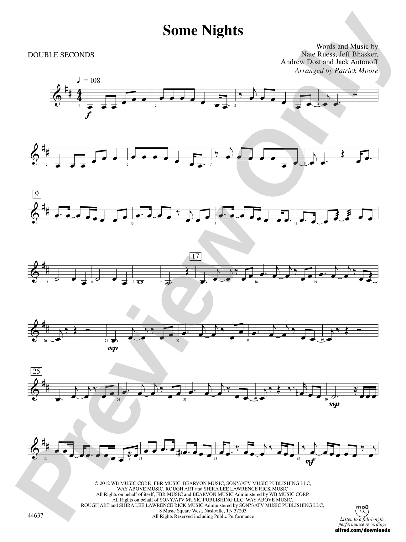 Some Nights: 3rd Percussion