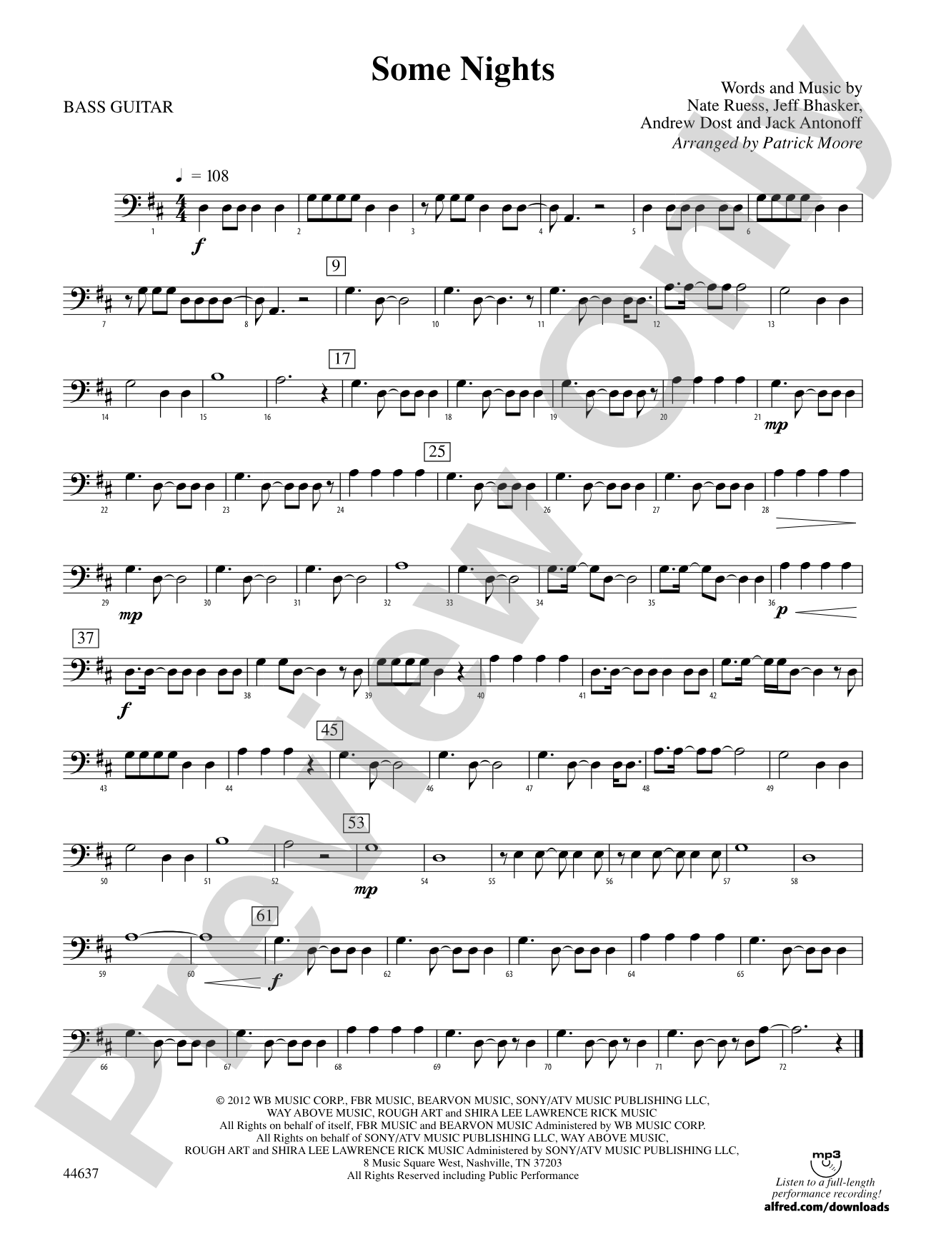 Some Nights: String Bass