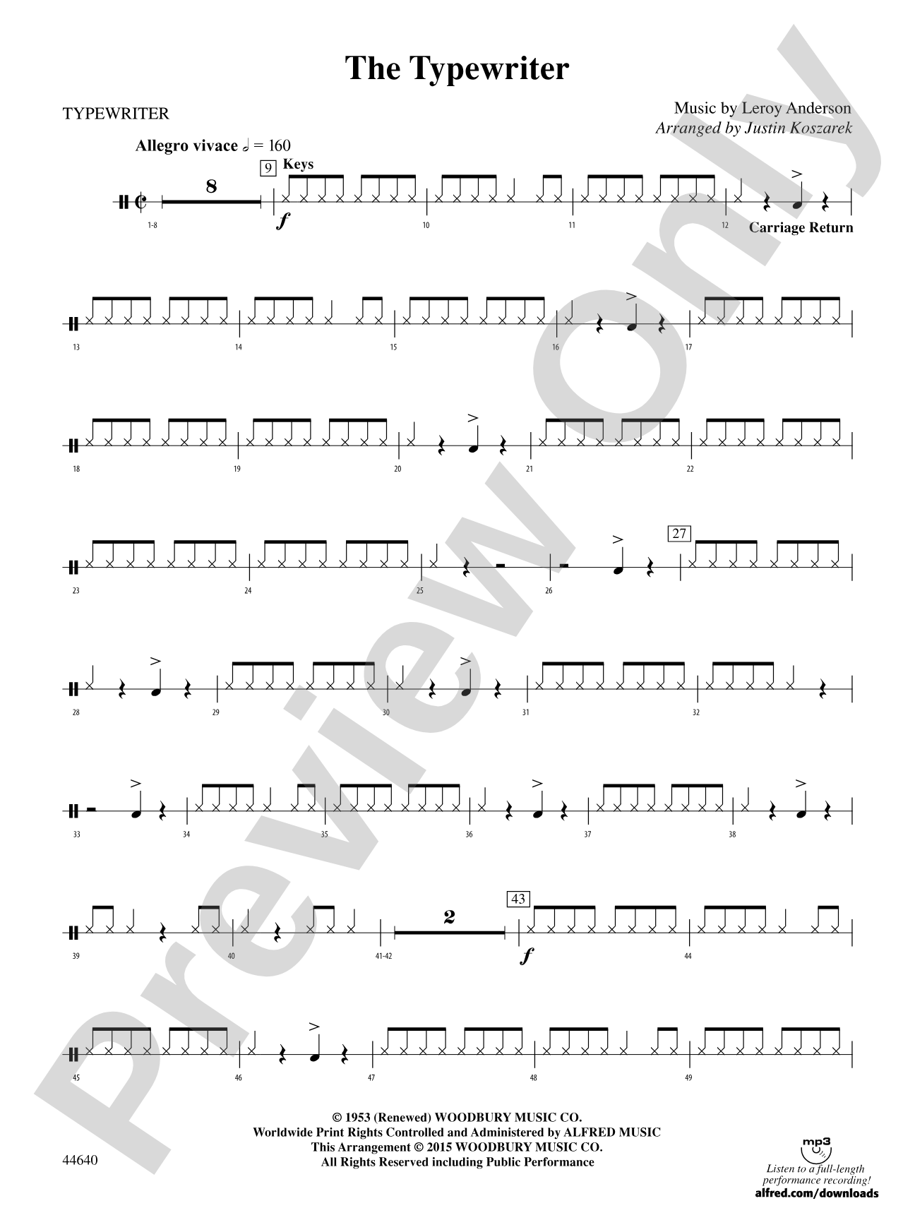 The Typewriter: 1st Percussion