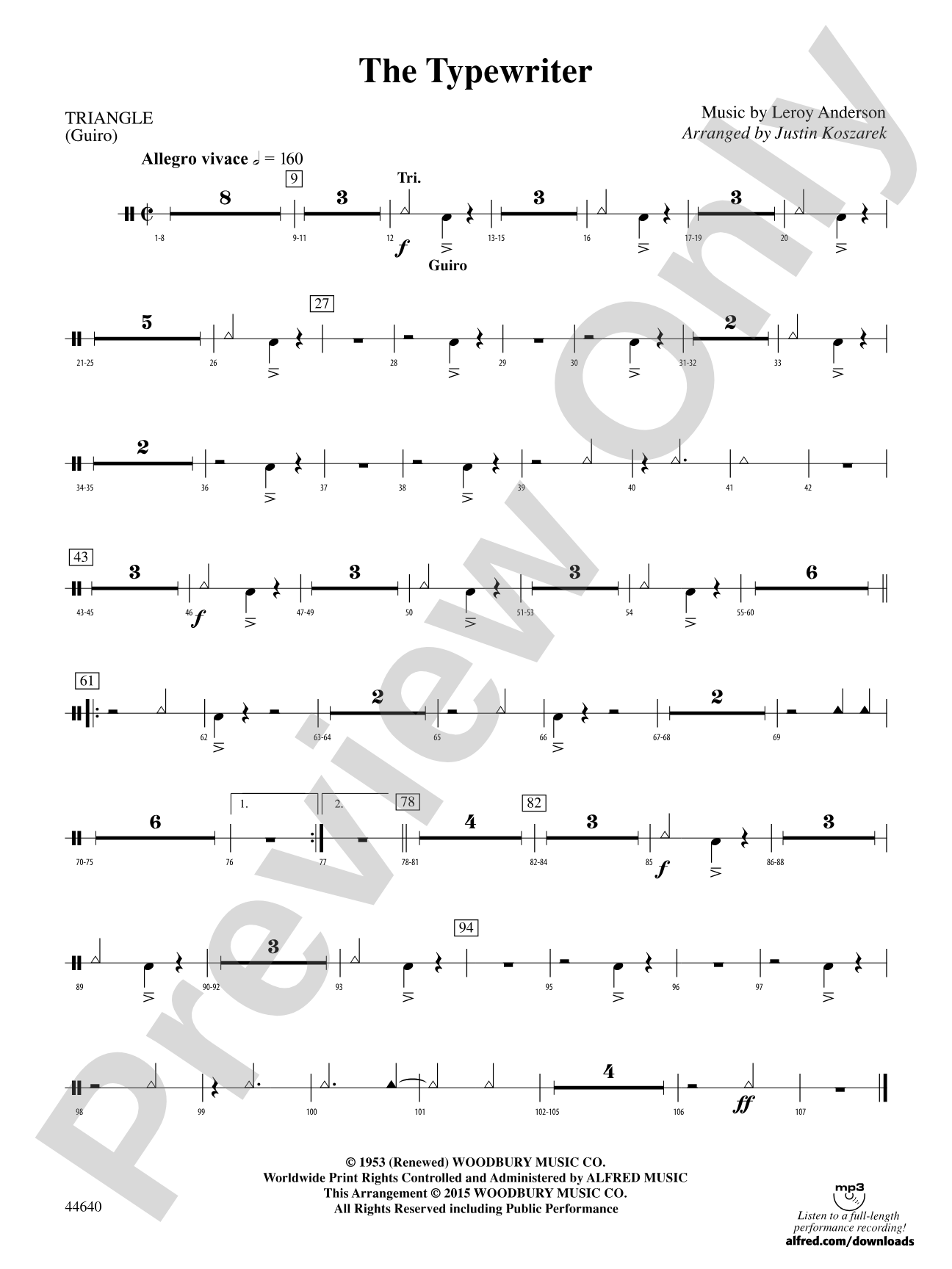 The Typewriter: 2nd Percussion