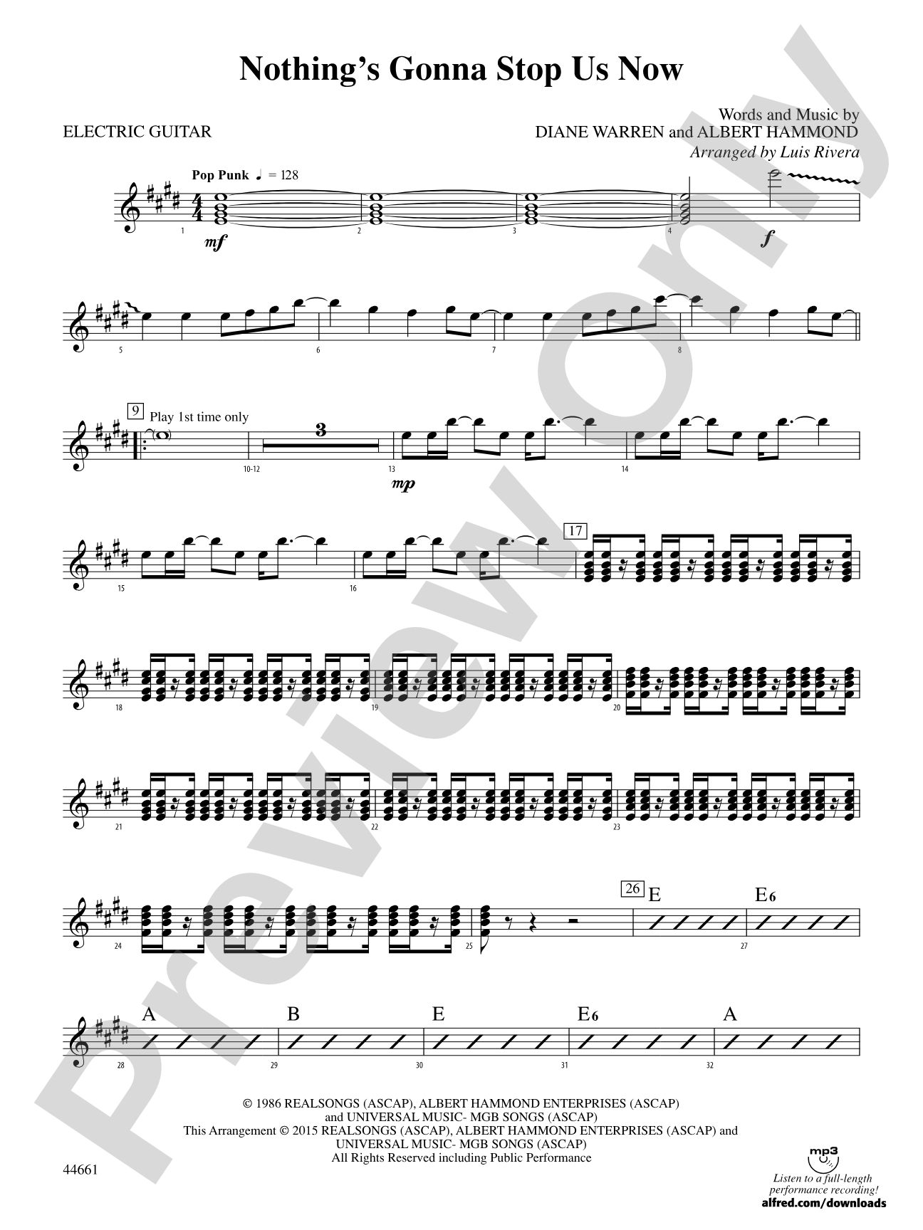 Nothing's Gonna Stop Us Now: Guitar