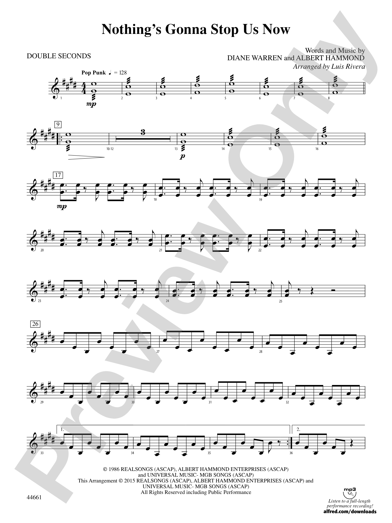 Nothing's Gonna Stop Us Now: 3rd Percussion