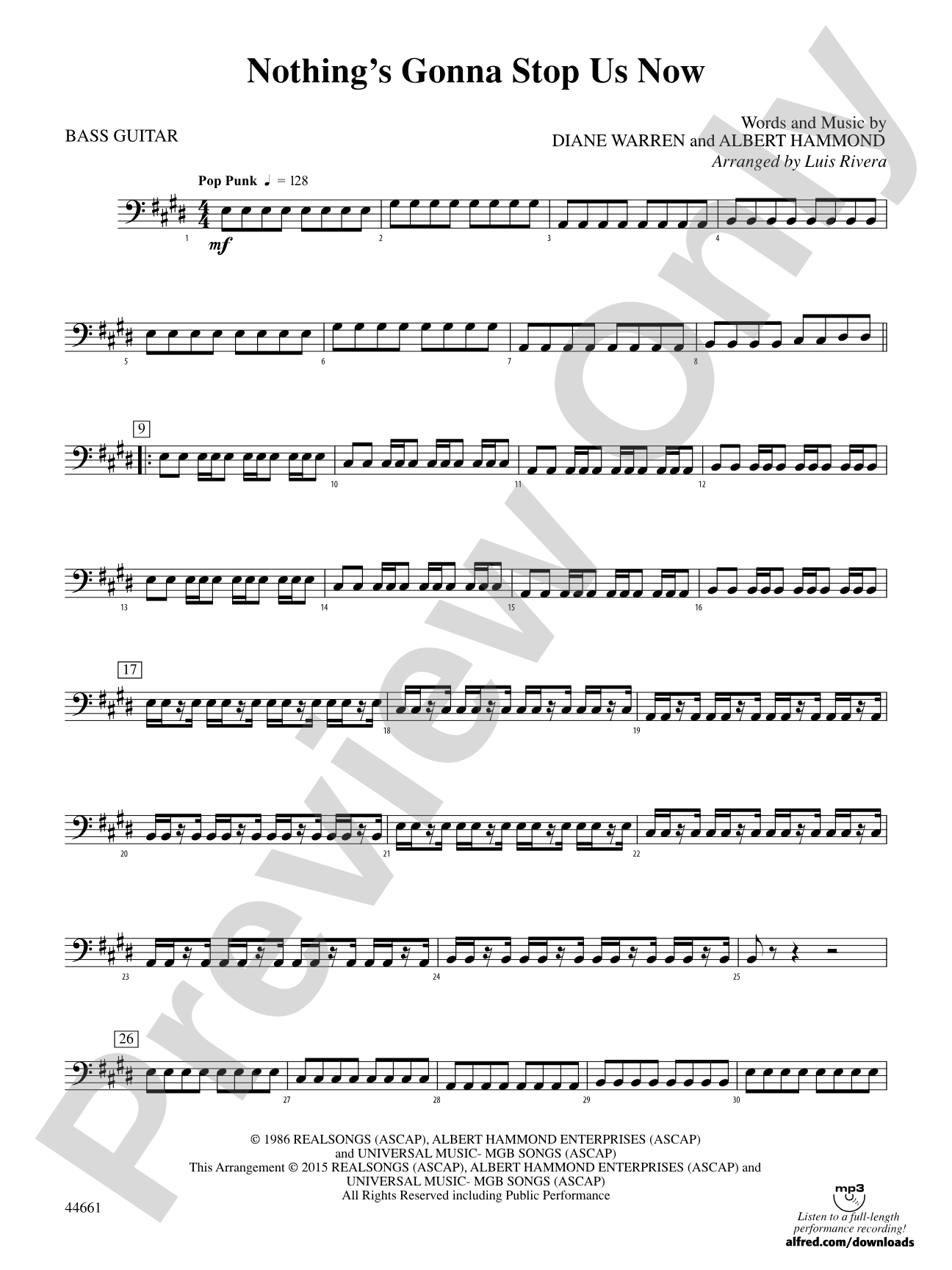 Nothing's Gonna Stop Us Now: String Bass