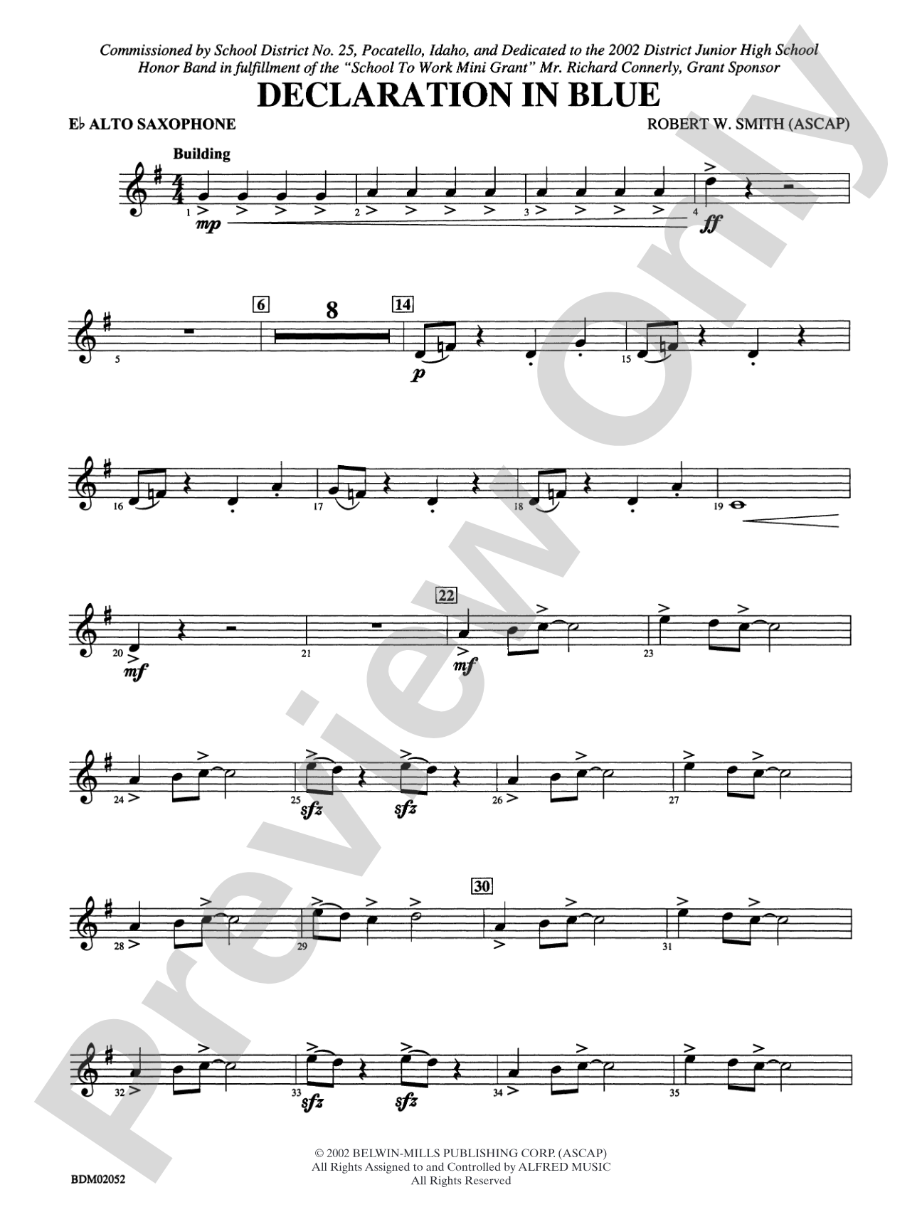 Declaration in Blue: E-flat Alto Saxophone