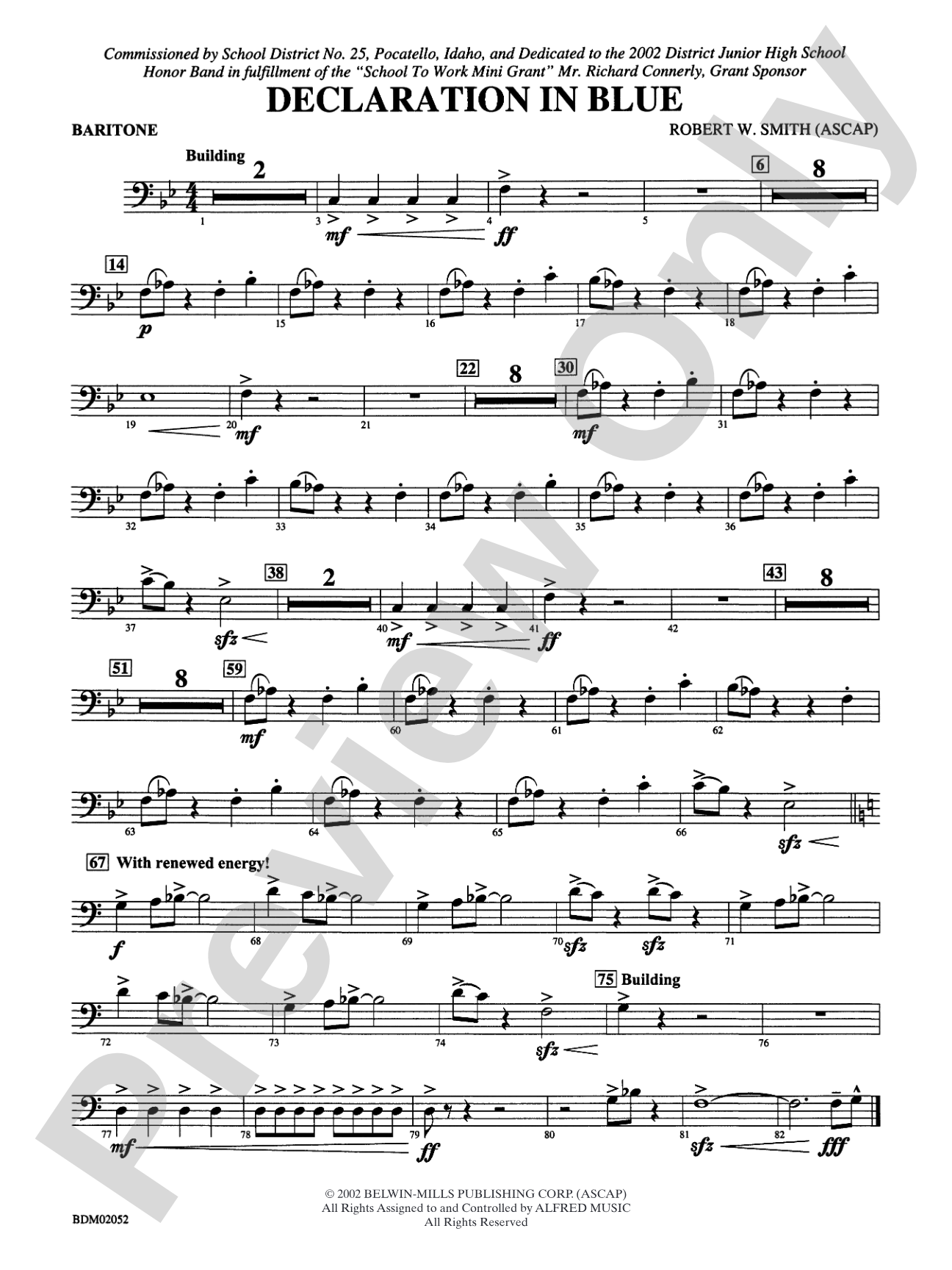 Declaration in Blue: Baritone B.C.