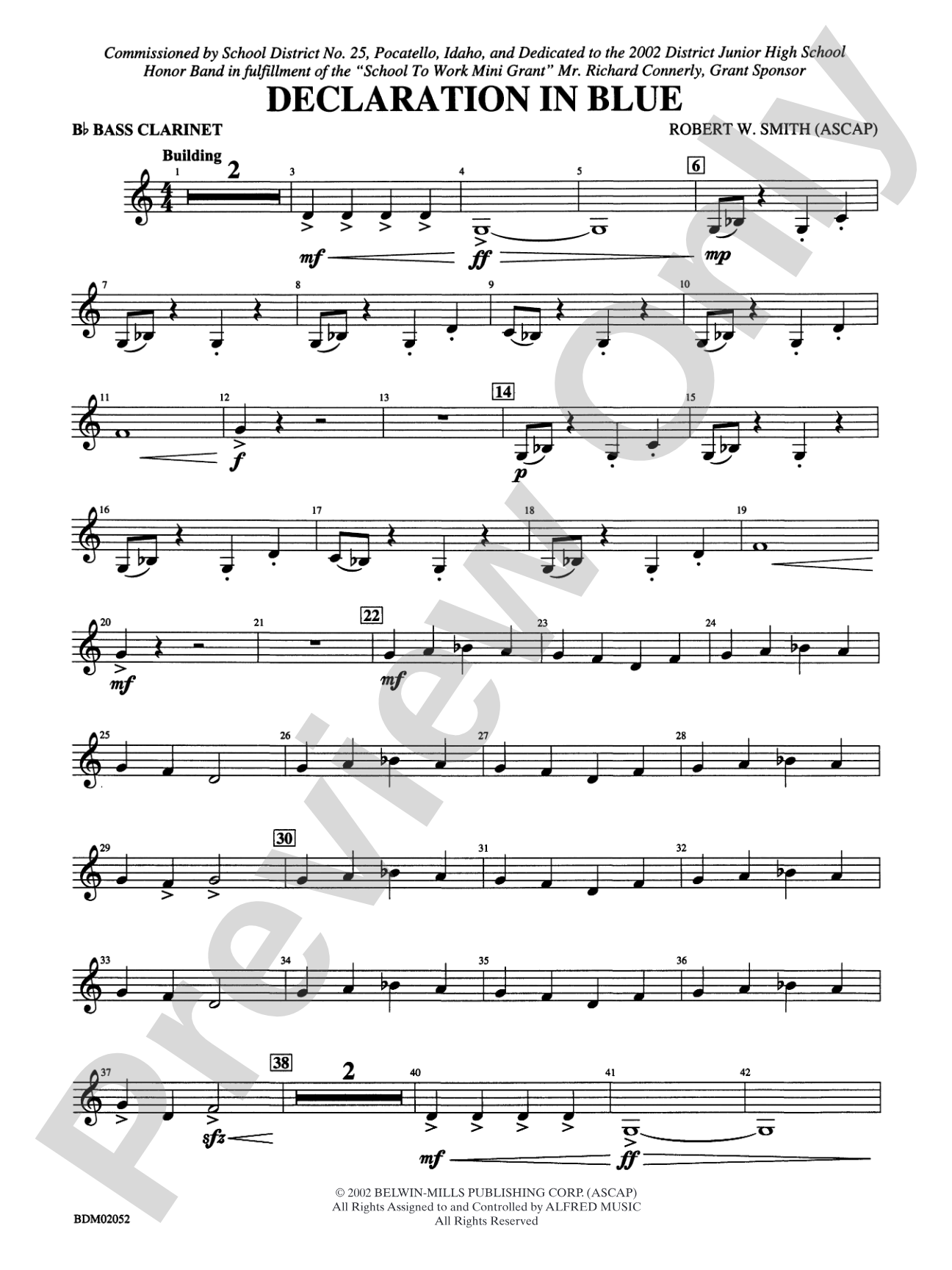 Declaration in Blue: B-flat Bass Clarinet
