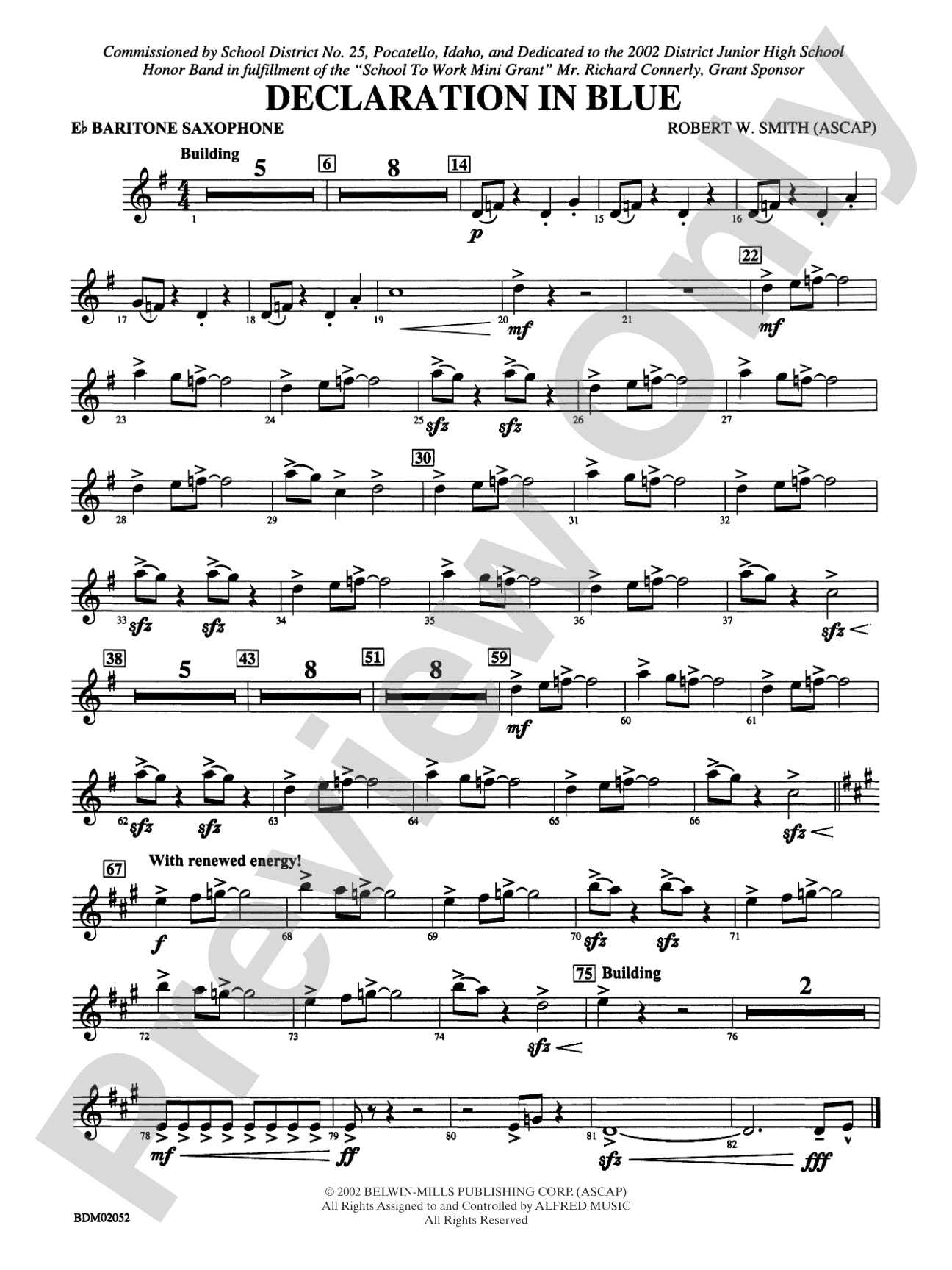 Declaration in Blue: E-flat Baritone Saxophone