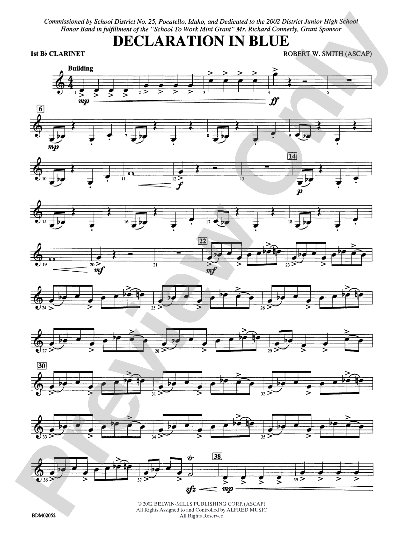 Declaration in Blue: 1st B-flat Clarinet