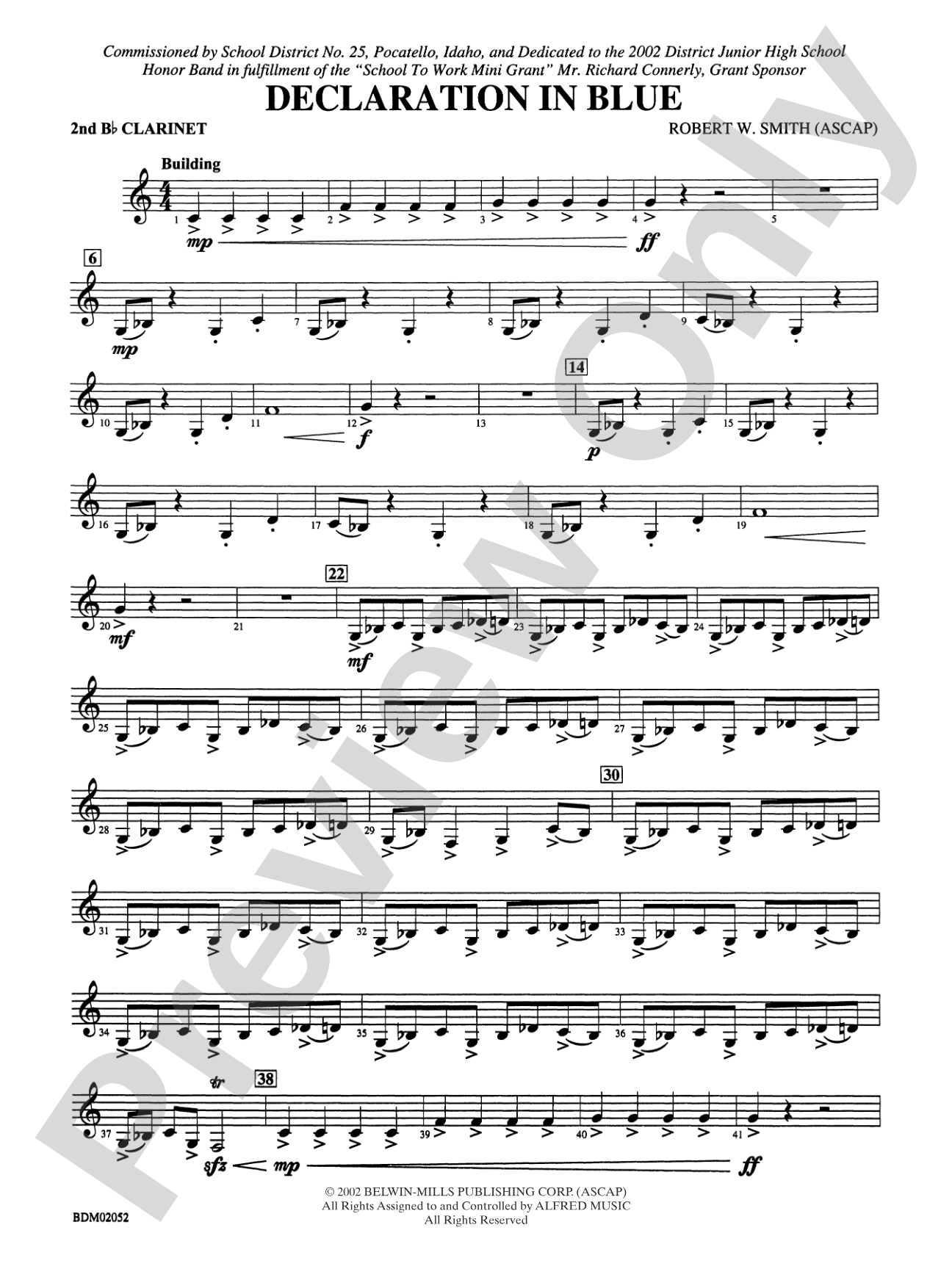 Declaration in Blue: 2nd B-flat Clarinet